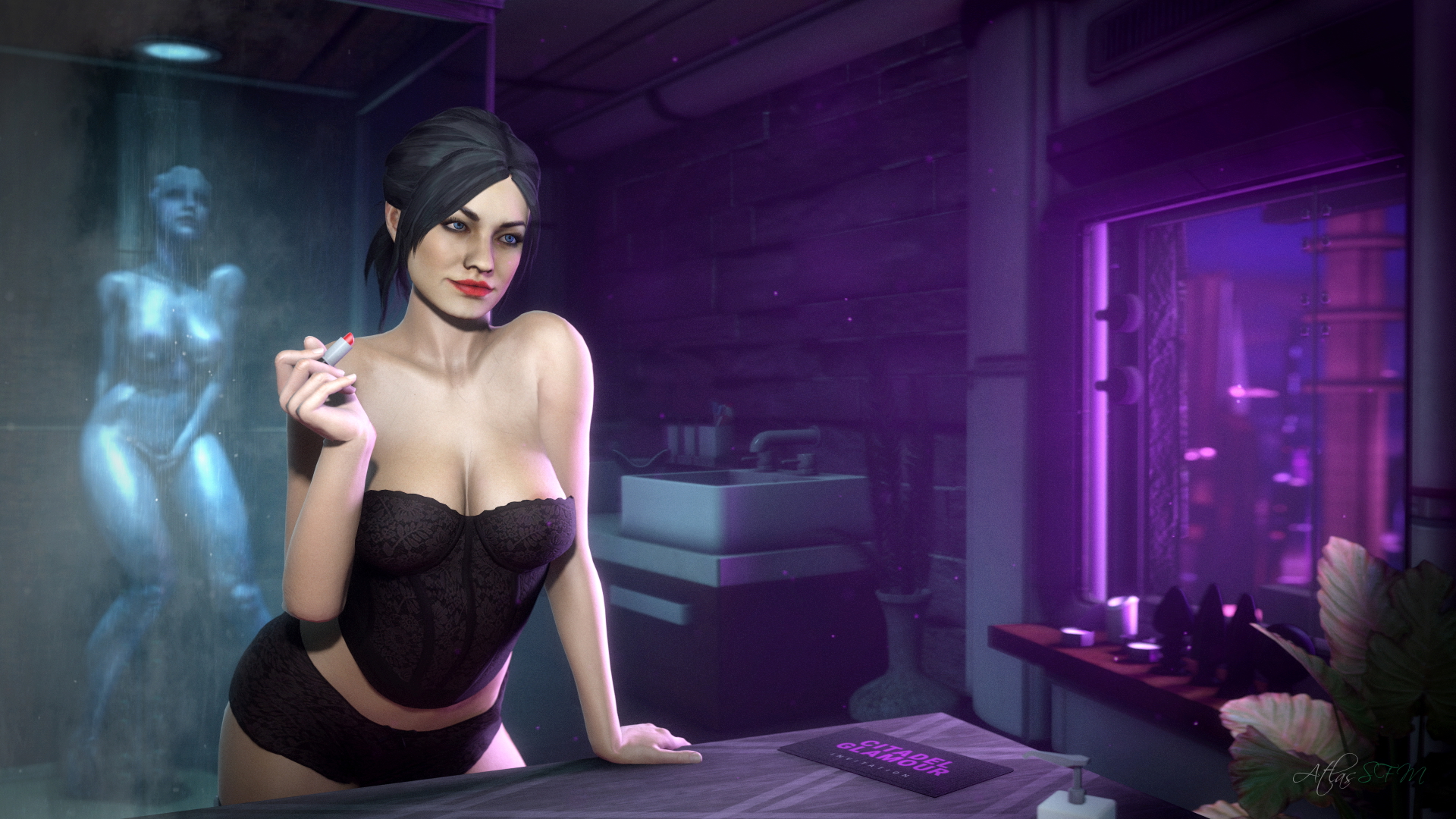 miranda sexy naked pose Miranda Lawson Aria T'loak Mass Effect Nsfw Boobs Big boobs Nipples Panties Naked Half Naked Fully Naked 3d Porn 2