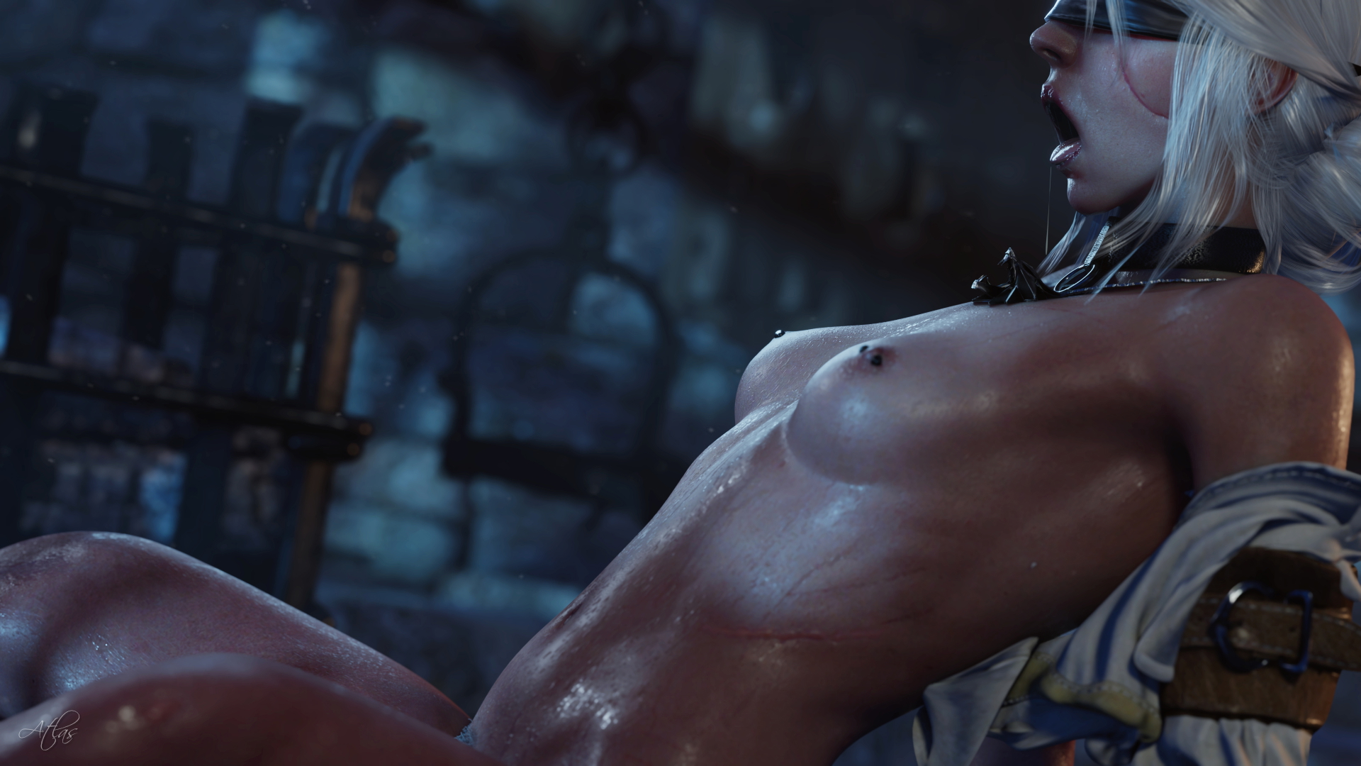 ngl I prefer the right version of the pic Ciri (The Witcher) The Witcher Nsfw Tits Small Tits Nipples Nipple Piercing Naked 3d Porn