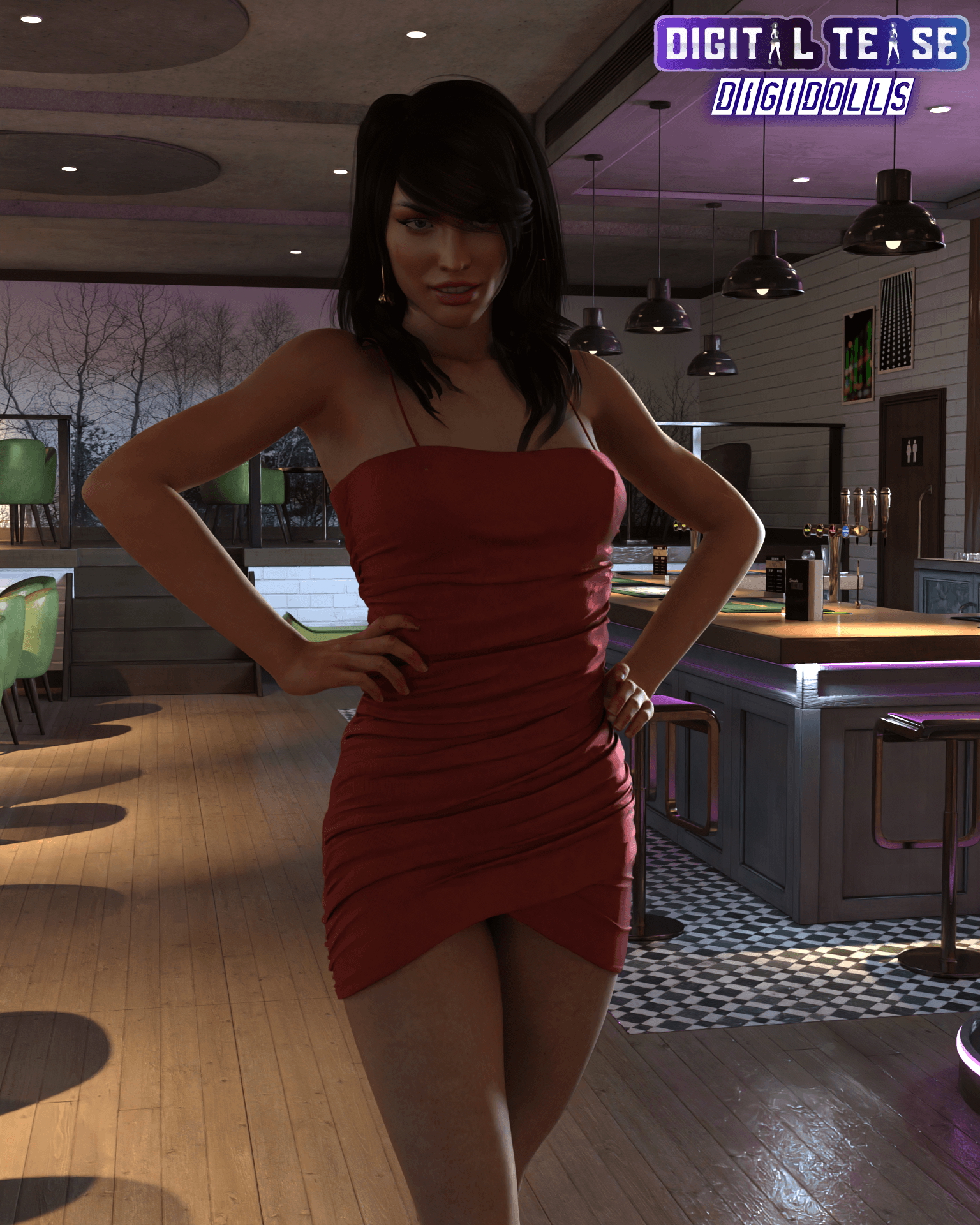 Jennifer at the bar  Dress 2