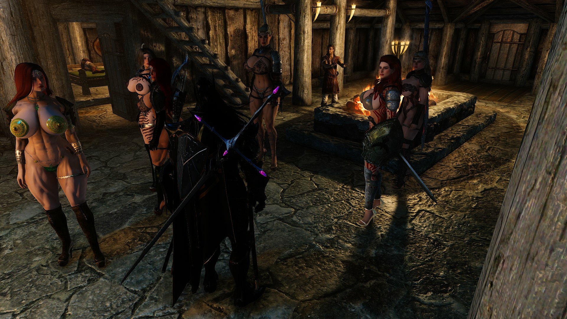 Sexy Female Warriors Mods for Skyrim in game view Skyrim Big Tits Big Breasts Boobs Gameplay Game 3d Porn Sexy Abs Muscular Girl Muscles Armor Hot Videogame 3