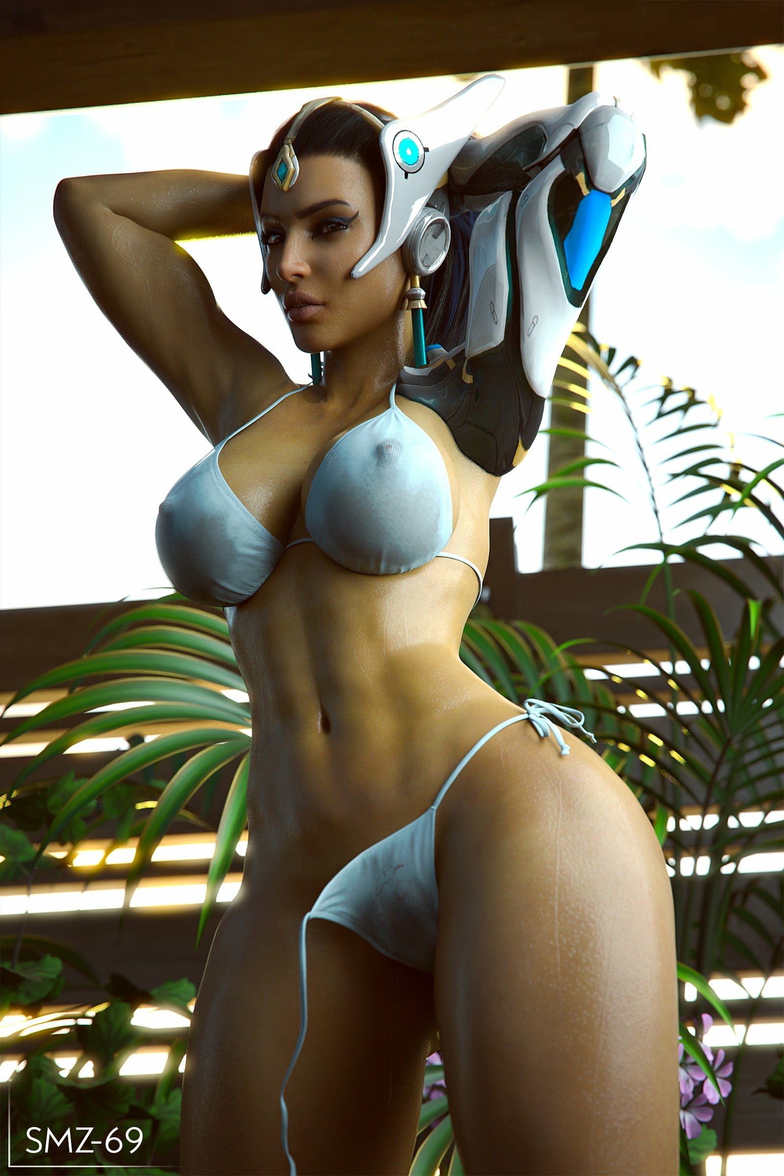 Symmetra - Wet Symmetra Overwatch Sfw Naked Tits Big Tits Sexy Horny Face Horny 3d Porn
