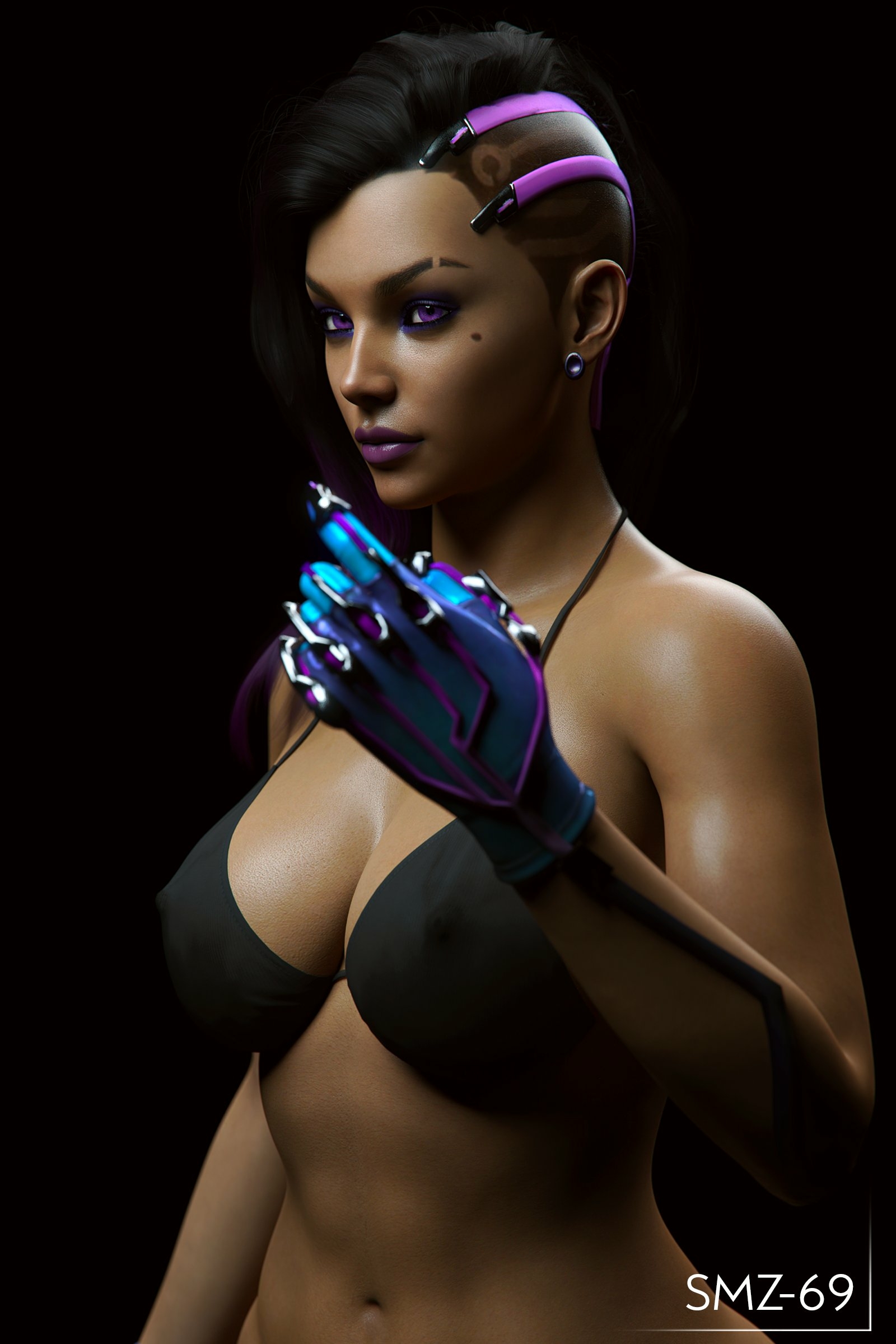 Sombra   Still wip Sombra Overwatch Sfw Boobs Big boobs Sexy Horny Face Horny 3d Porn