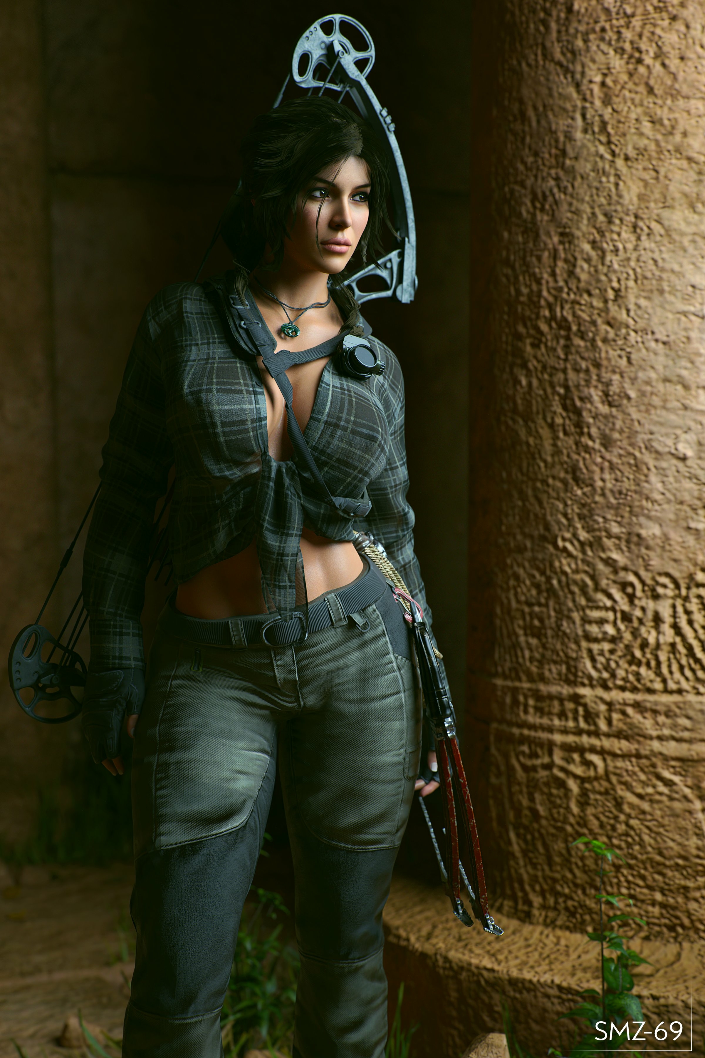 Lara - Exploring Lara Croft Tomb Raider Sfw Boobs Big boobs Sexy Big Ass Ass Horny Face 3d Porn 3