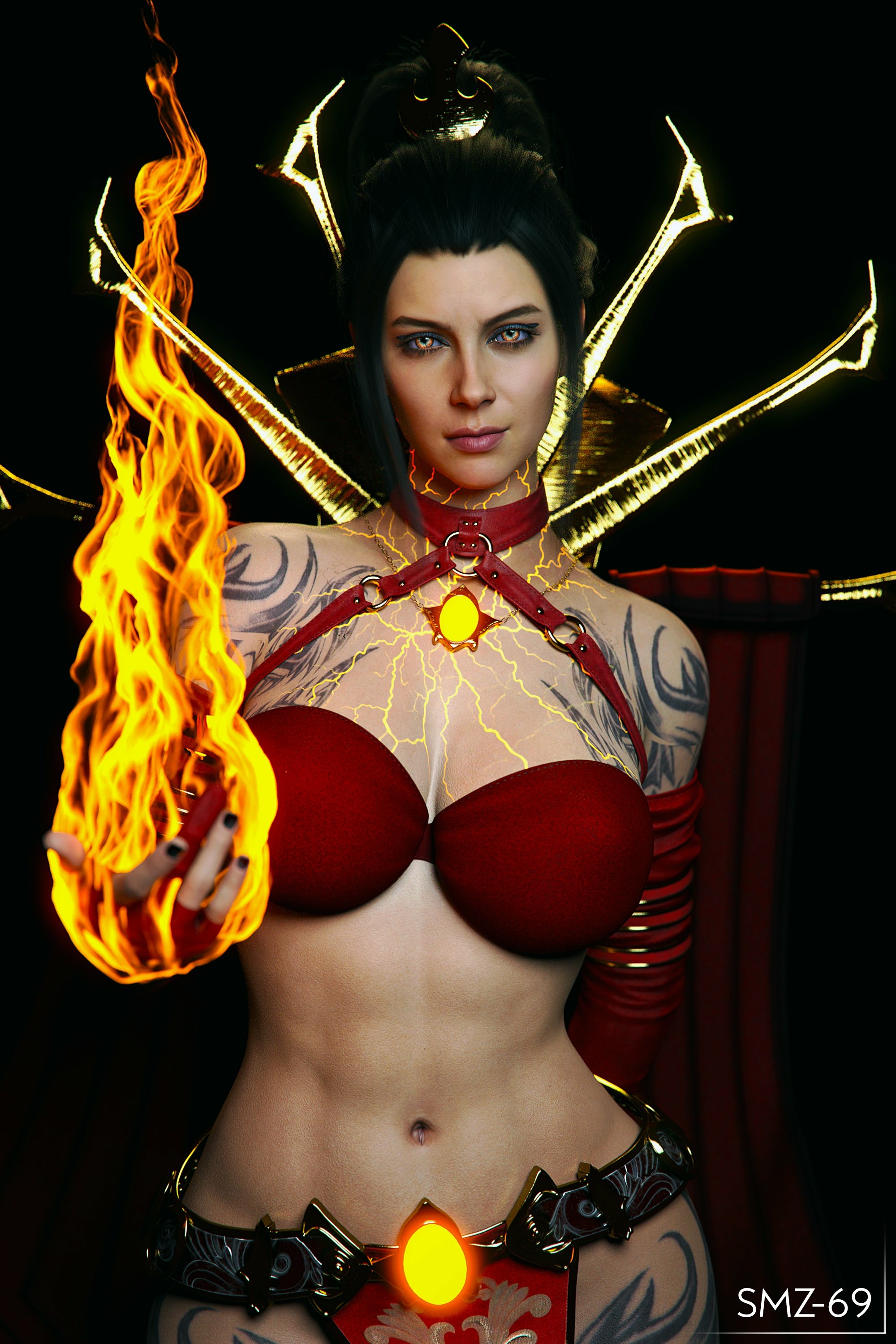 Azula on fire Azula Avatar: The Last Airbender Sfw Ass Lingerie Side View Sexy Horny Face Boobs Big boobs Big Ass 3d Porn