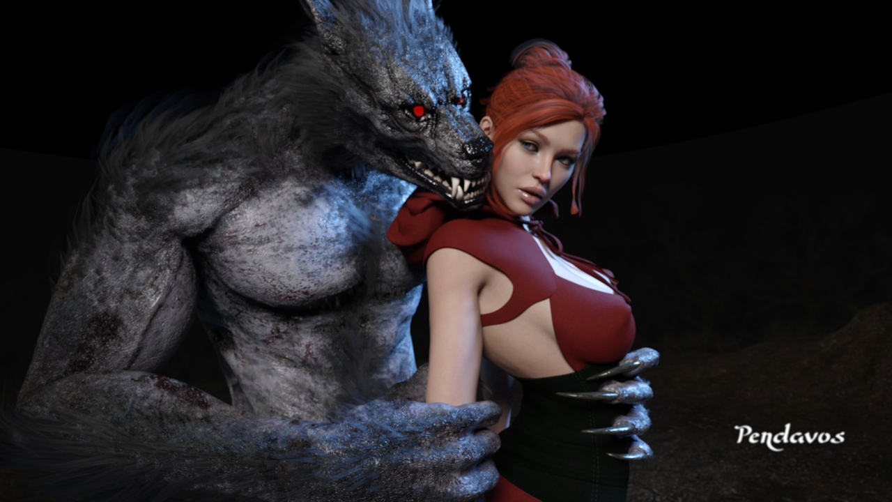 Happy Halloween from Little Red! Red Riding Hood Patreon Subscribestar.adult Digital Art Perky Tits Natural Tits Sexy Woman Dark Fantasy Red Eyes Red Hair Red head Free Comic Werewolf Wolf