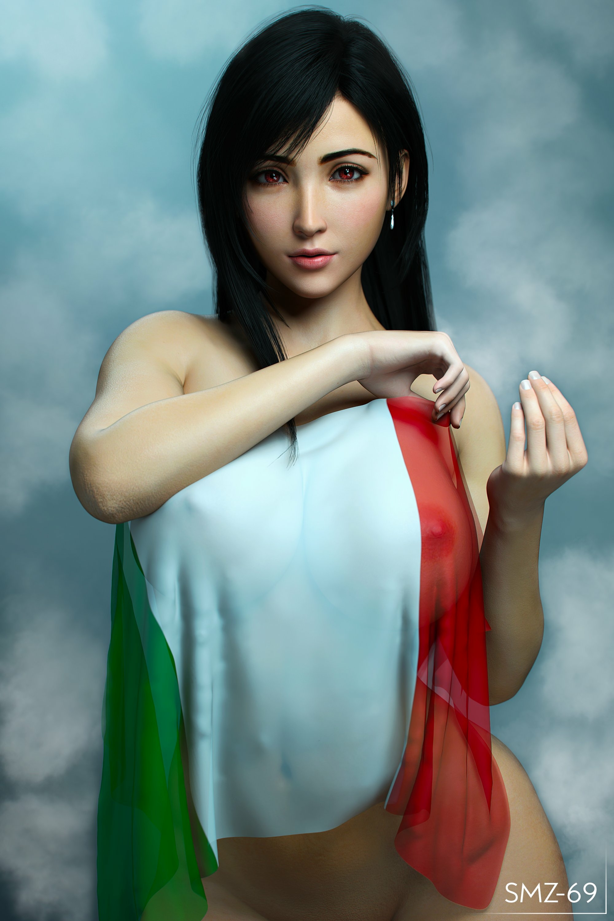 Tifa hiding Tifa Lockhart Final Fantasy Nsfw Pink Nipples Nipples Boobs Big boobs Horny Face Horny Sexy 3d Porn