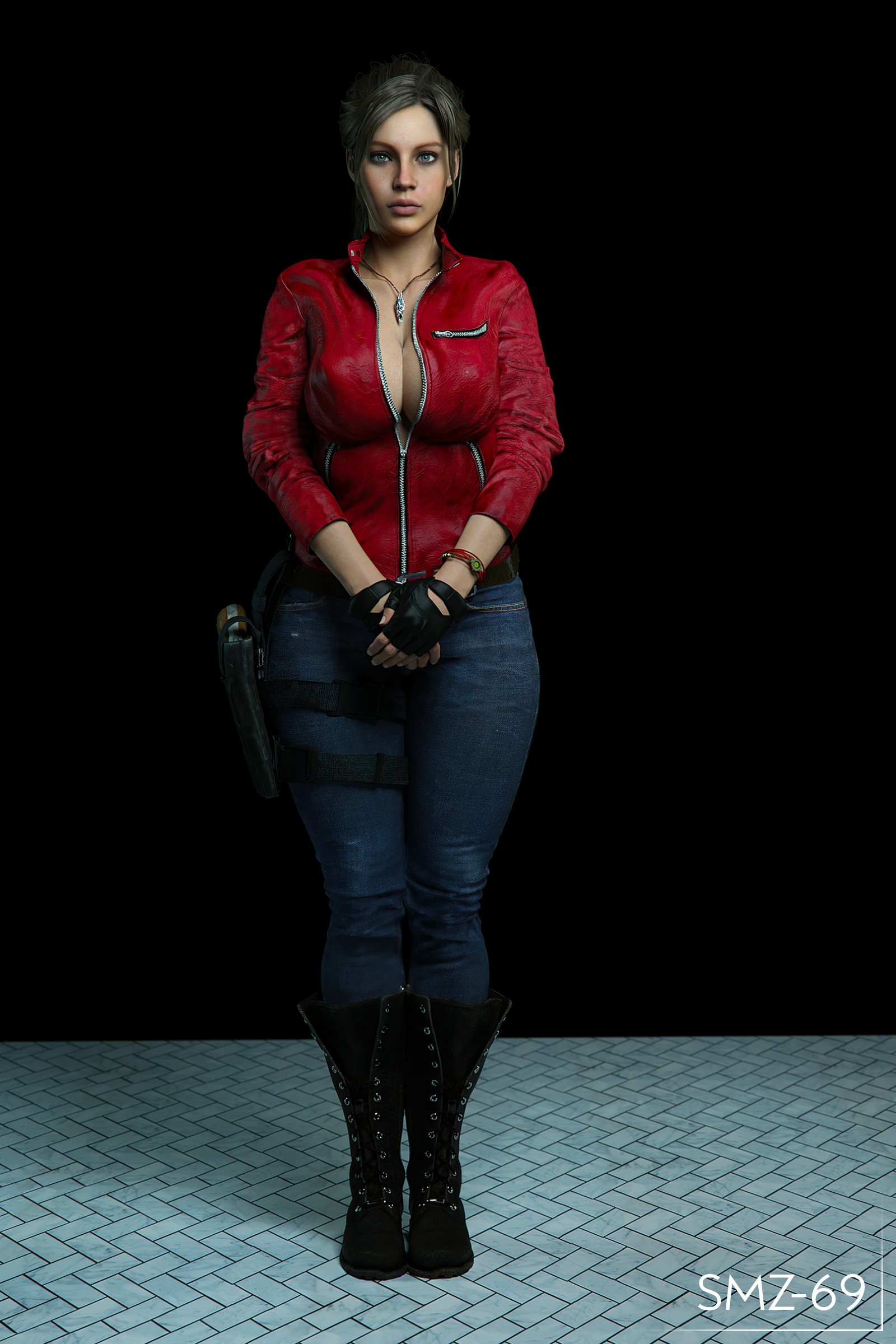 Claire   Made those for a friend  but why not share em Claire Redfield Resident Evil Sfw Big Ass Ass Sexy Boobs Big boobs Horny Face 3d Porn