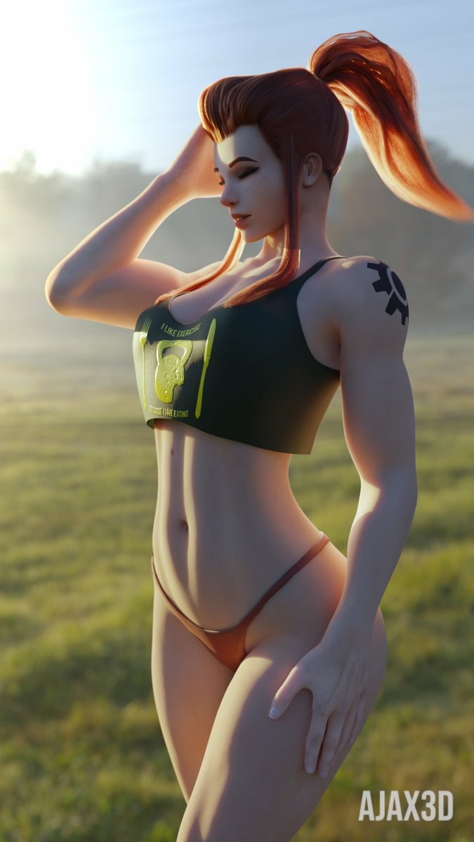 Brigitte enjoying the morning sun Brigitte Overwatch Panties Bikini Sexy Horny Face Horny Big Ass Boobs Naked 3d Porn Sfw