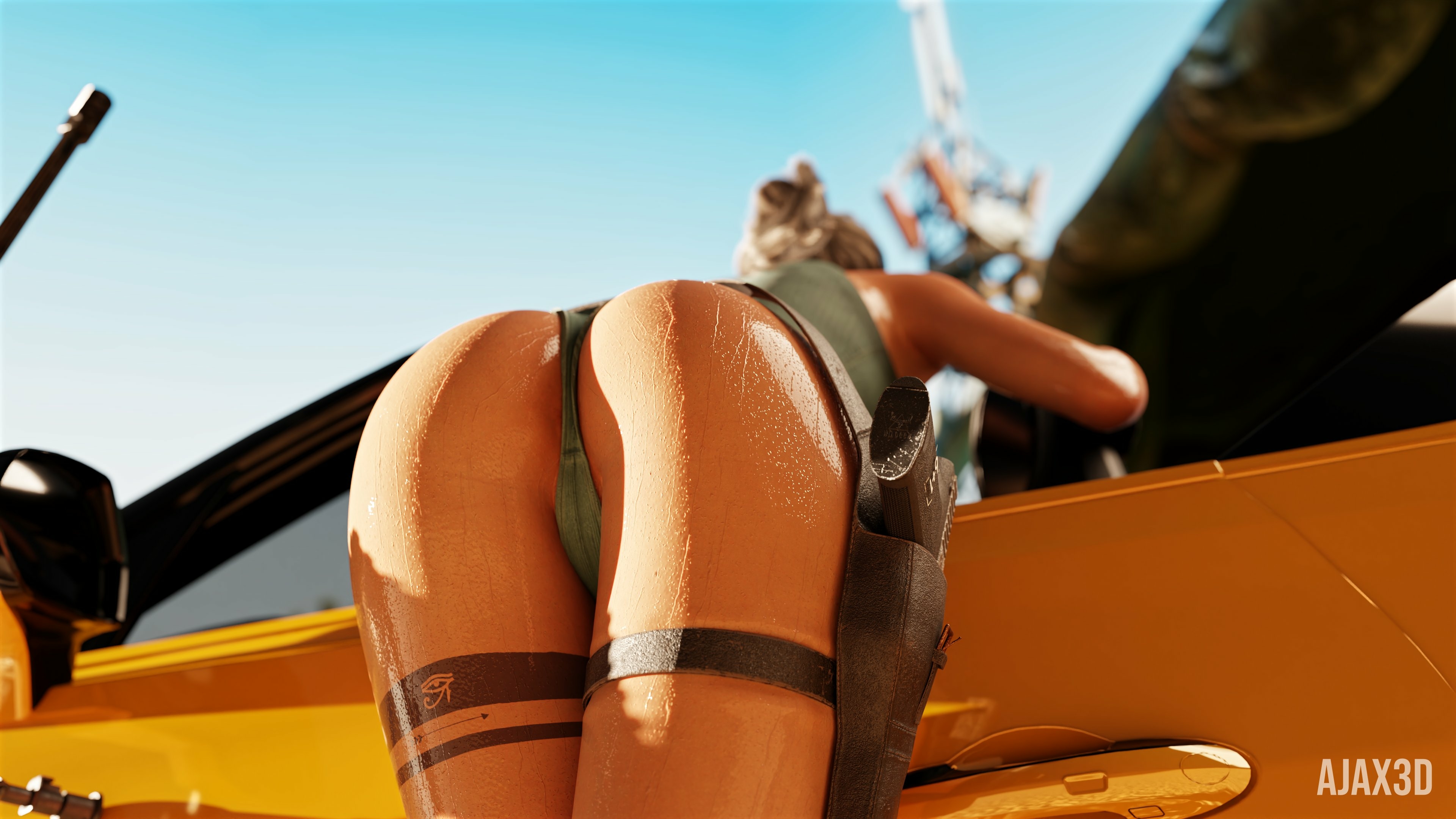 Here a little close up angle. Lara Croft Tomb Raider Back View Sexy Horny Face Horny Big Ass Boobs Naked Sfw 3d Porn