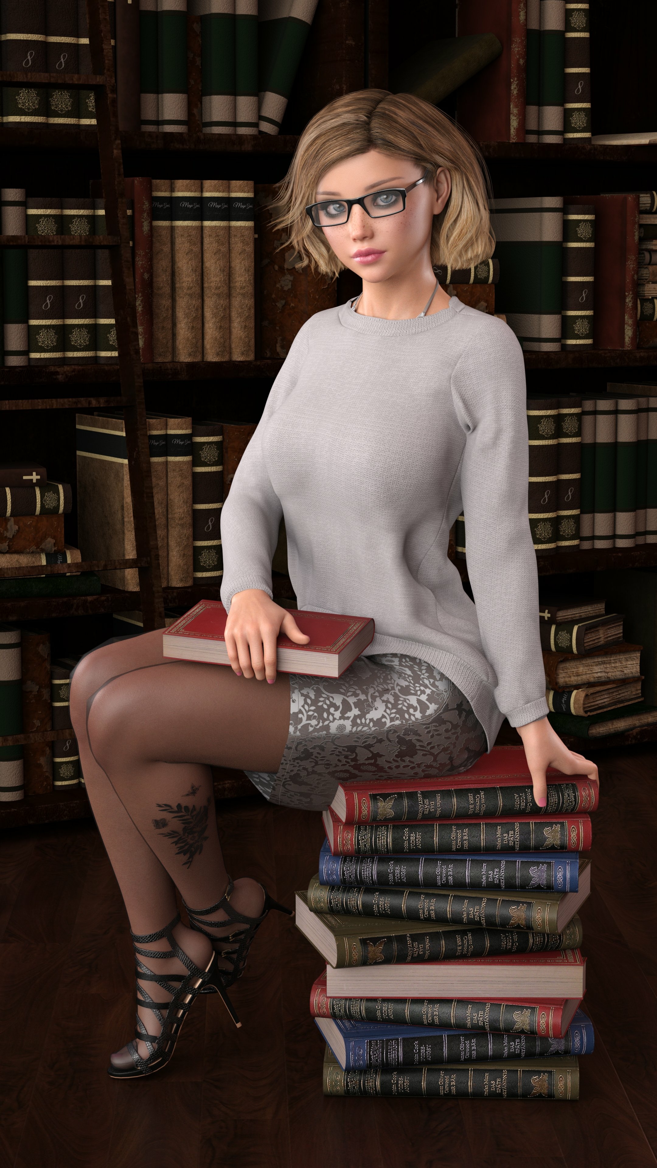 Wow.... Emma has a great ass! Look forward to it in the upcoming game!  Emma - In the Library Acexgamestudio Sfw Lingerie Sexy Horny Face Horny Boobs Big boobs 3d Porn