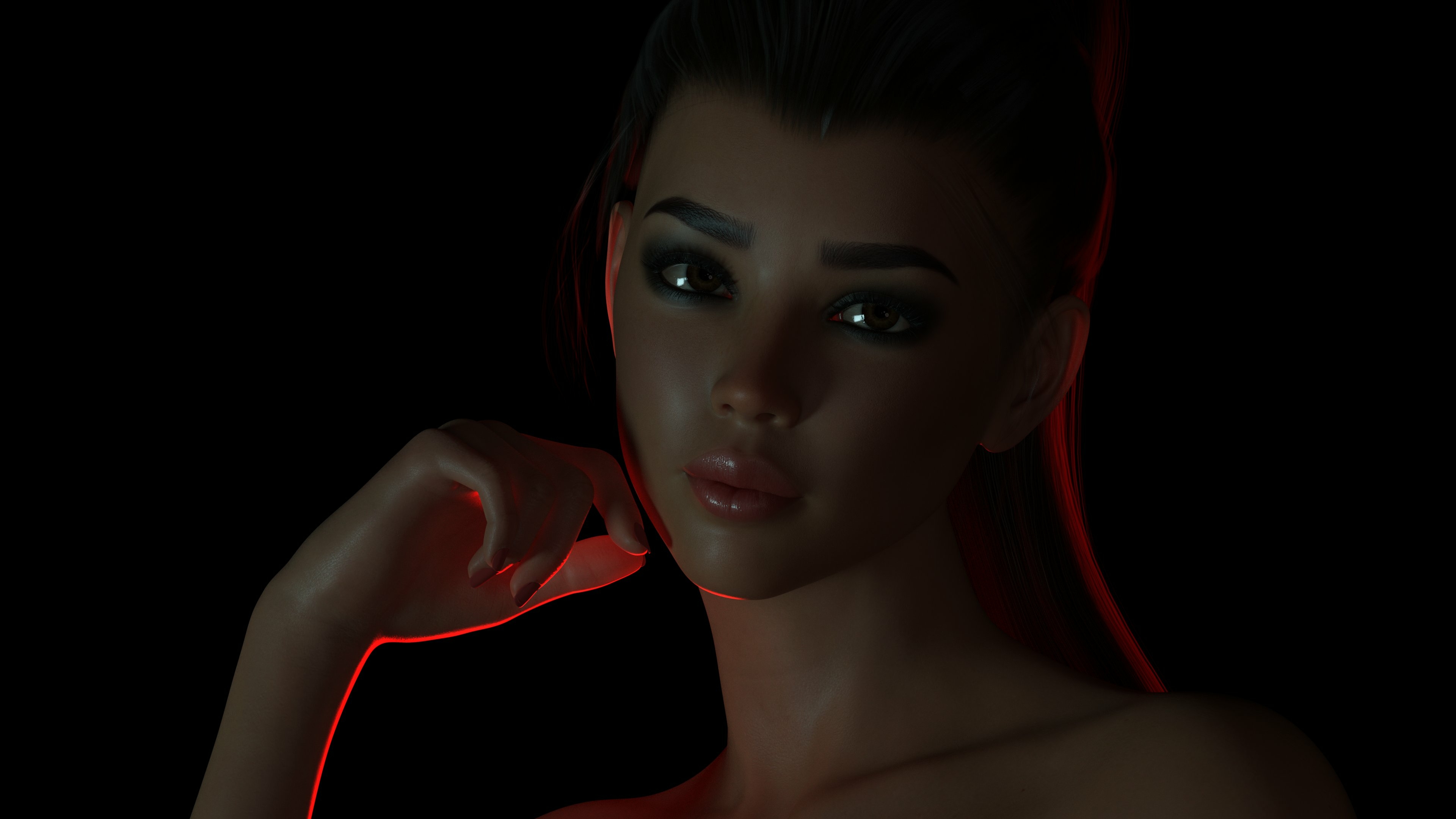 Just Testing out some lighting setups... Acexgamestudio Nsfw Sfw Pink Nipples Nipples Naked Fully Naked Sexy Horny Face Horny Boobs Big boobs 3d Porn