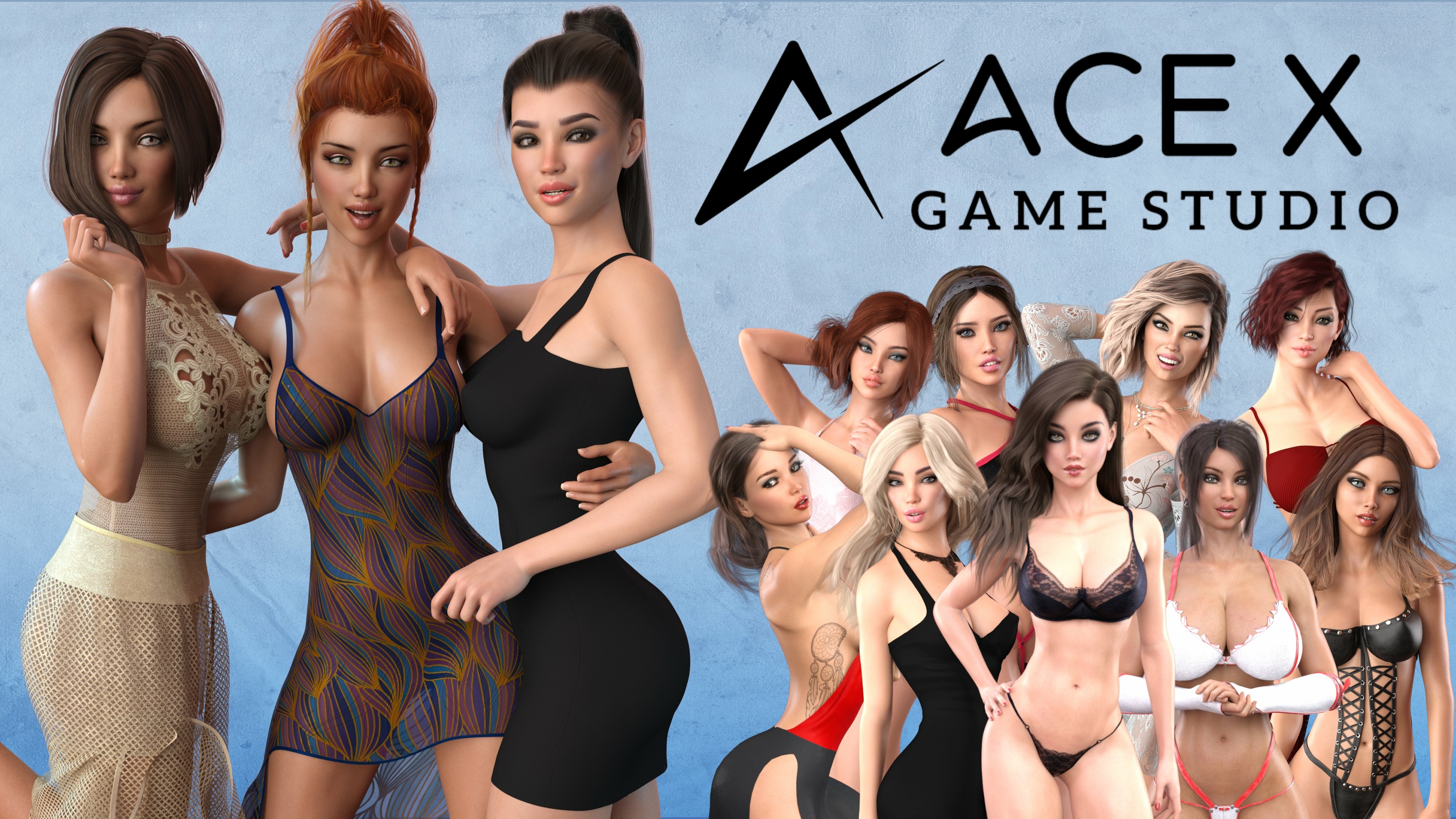 Check out my Kickstarter! Acexgamestudio Lingerie Bikini Back View Sfw Horny Face Horny Boobs Big boobs 3d Porn