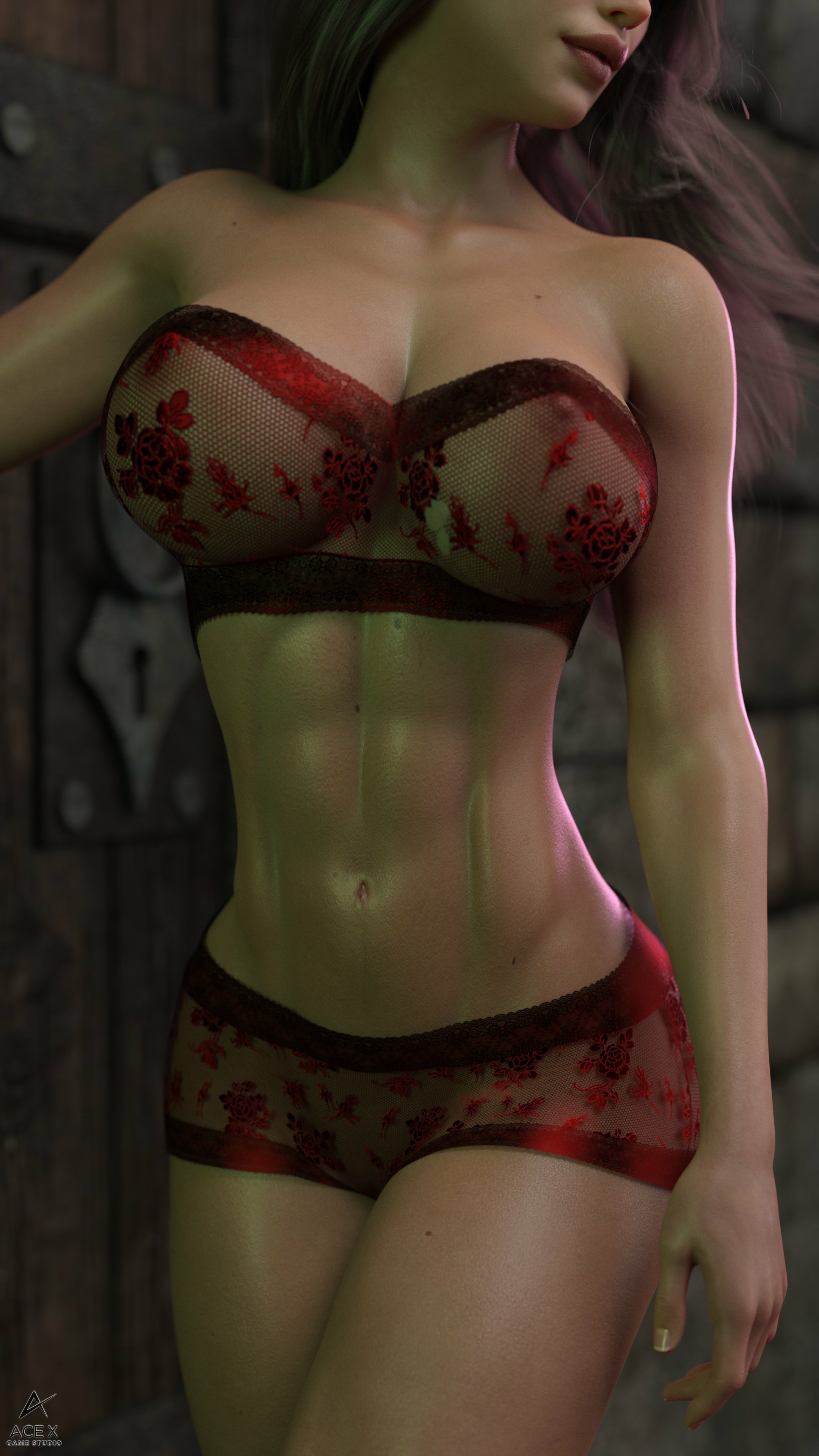 Just a nice body.... Acexgamestudio Lingerie Sfw Nsfw Back View Boobs Half Naked Big boobs Nipples Big Tits Horny 3d Porn 3