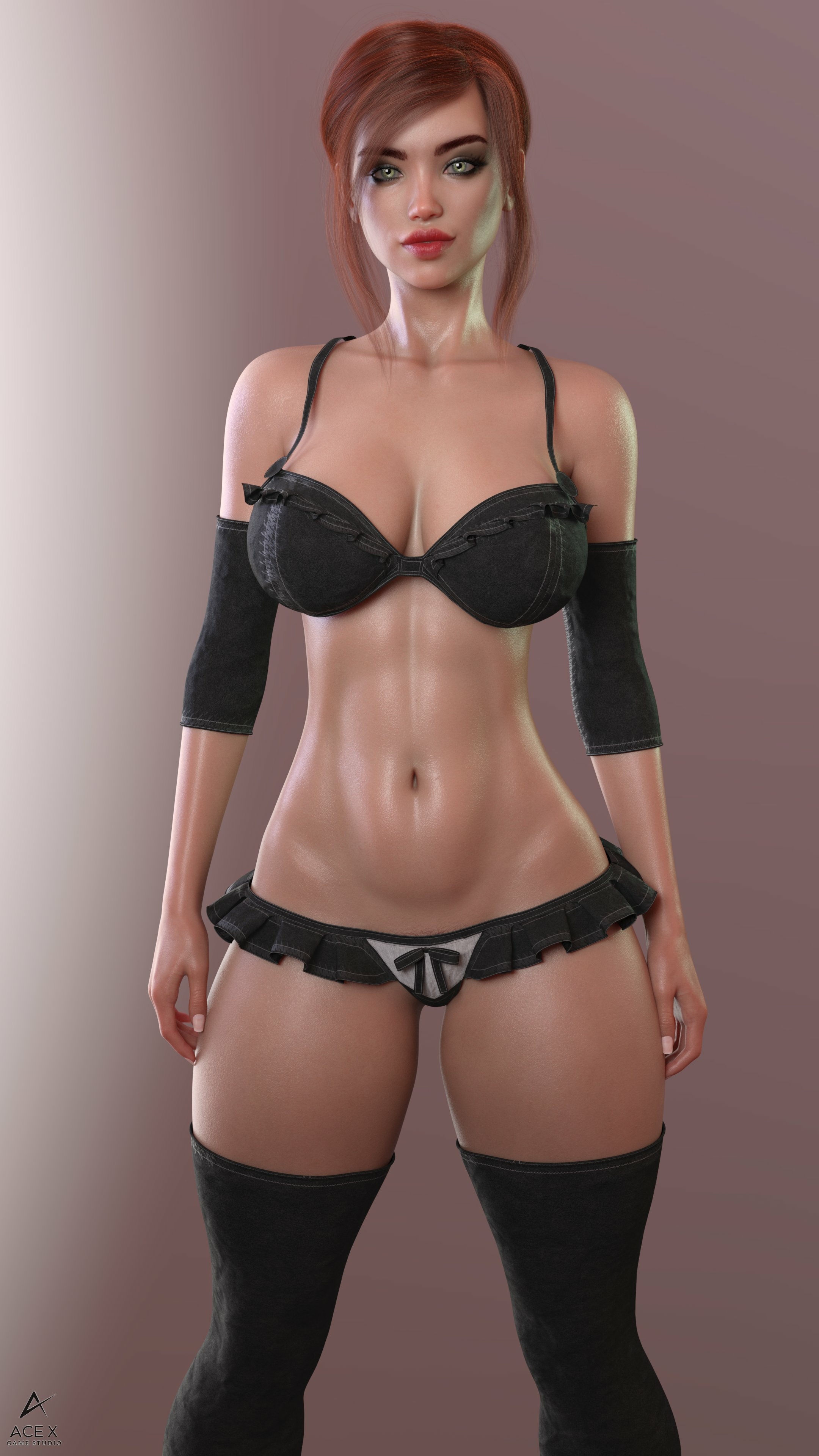 This is Mara... Acexgamestudio Lingerie Bikini Sfw Sexy Natural Boobs Boobs Big boobs Horny 3d Porn 3