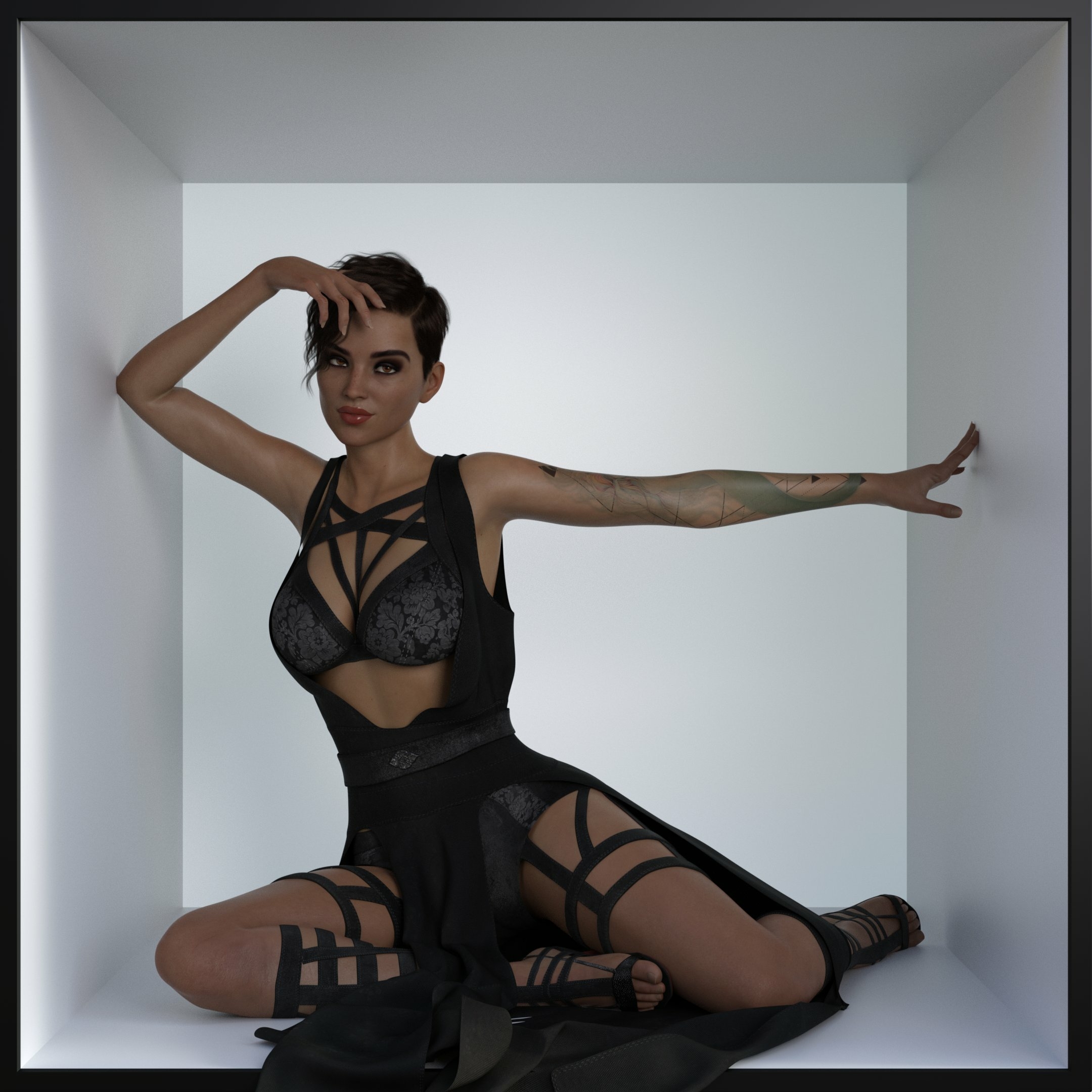Natasha - Boxed In Acexgamestudio Lingerie Bikini Sfw Sexy Natural Boobs Boobs Big boobs Horny 3d Porn