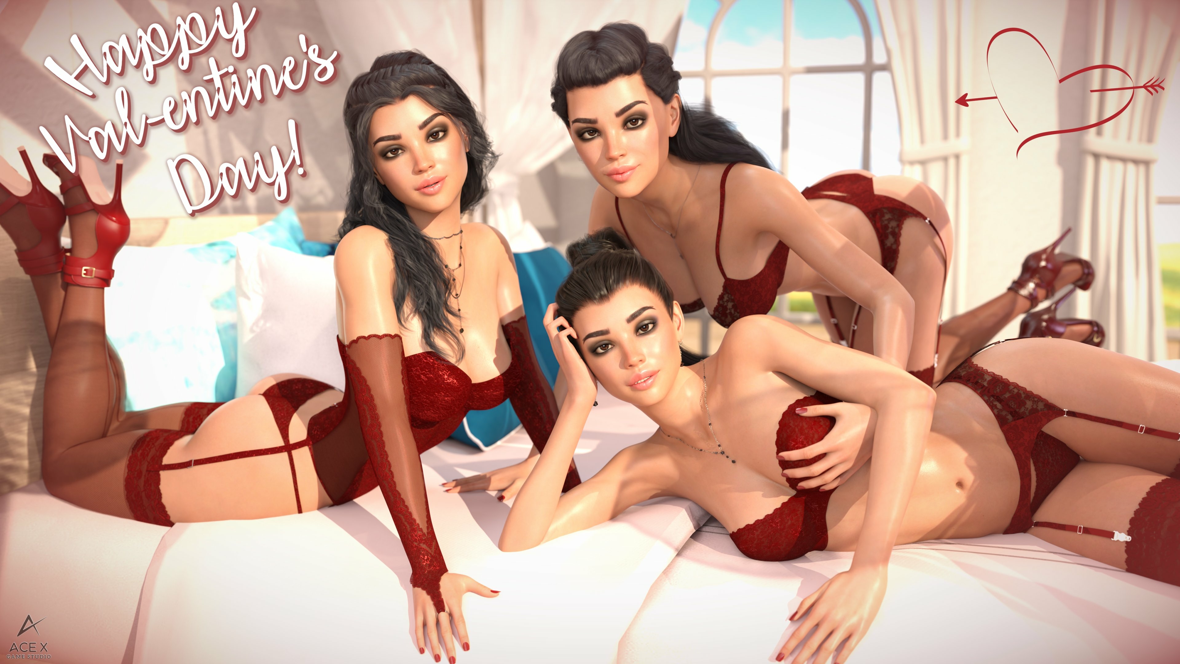 Val-entine s Day 2022 Acexgamestudio Naked Fully Naked Nipples Nsfw Bikini Lingerie Sfw Sexy Natural Boobs Boobs Big boobs Horny 3d Porn