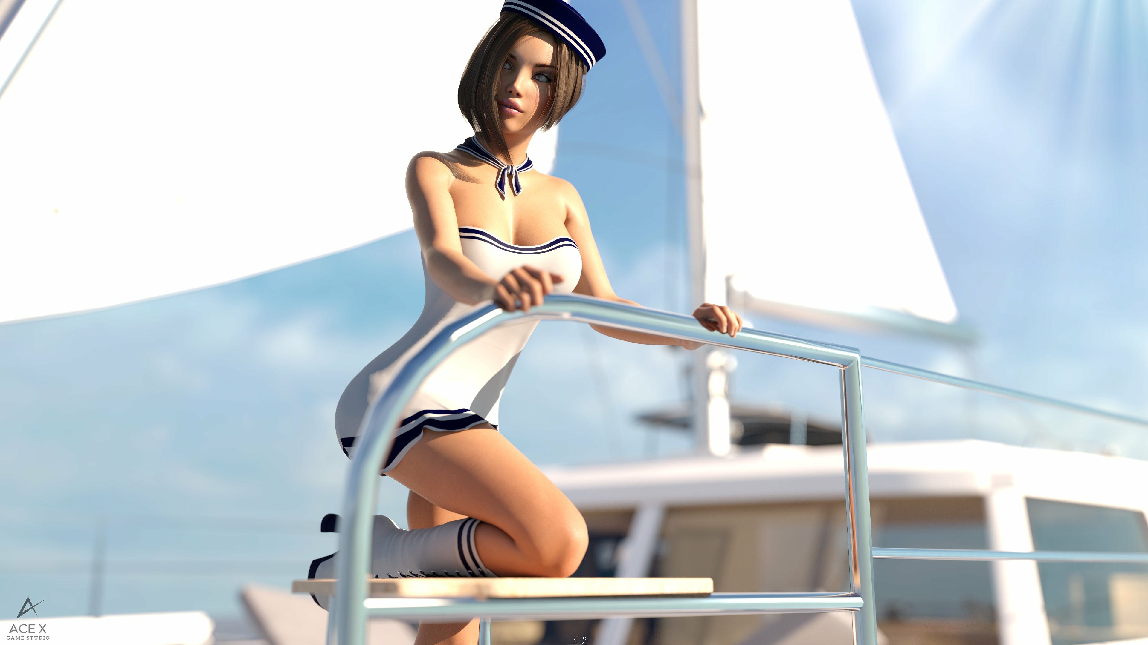 Sexy cutie pie Acexgamestudio Clothed Sfw Naked Nipples Nsfw Sexy Natural Boobs Boobs Big boobs Horny 3d Porn