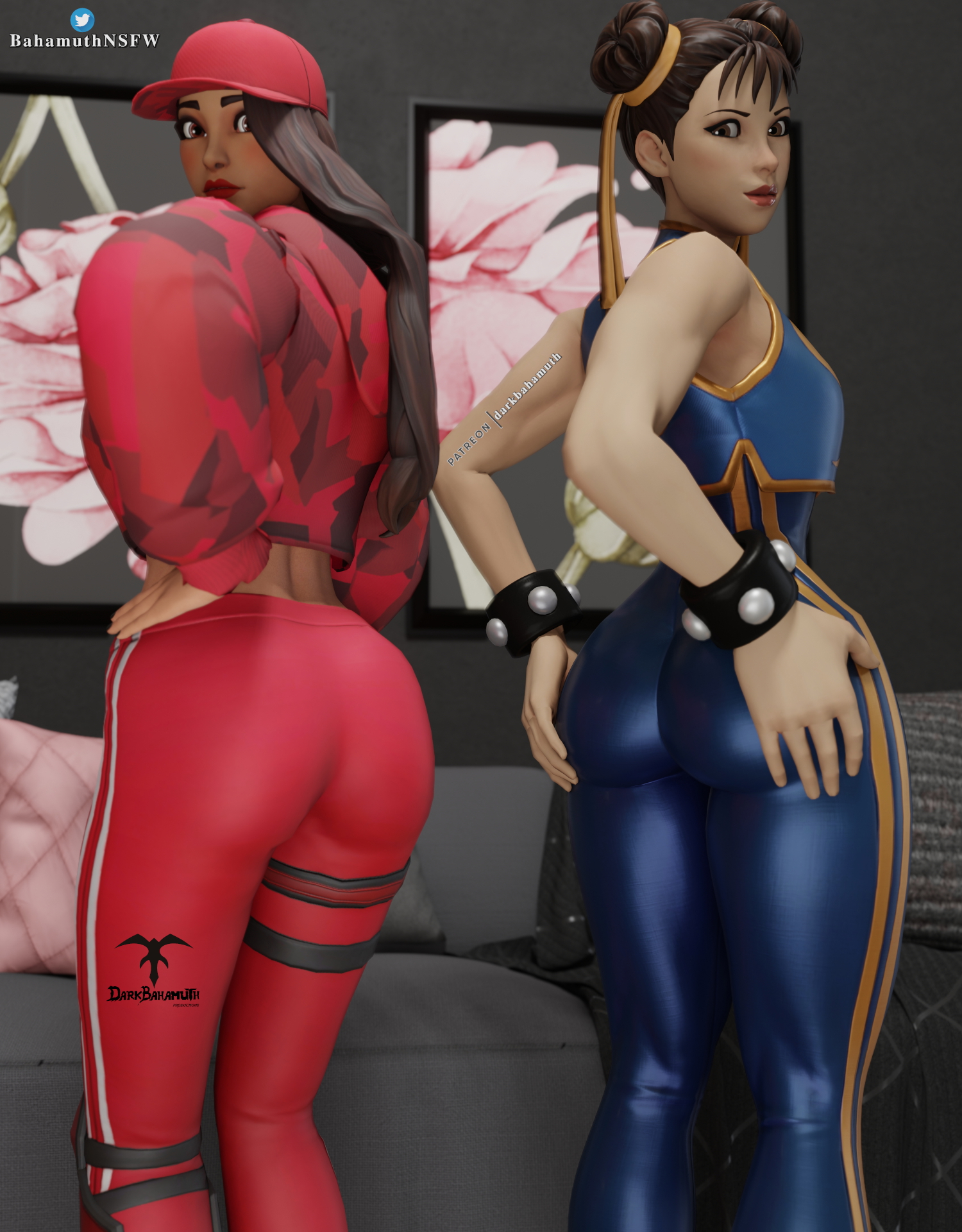 Red and Blue Chun Li Ruby (Fortnite) Fortnite 