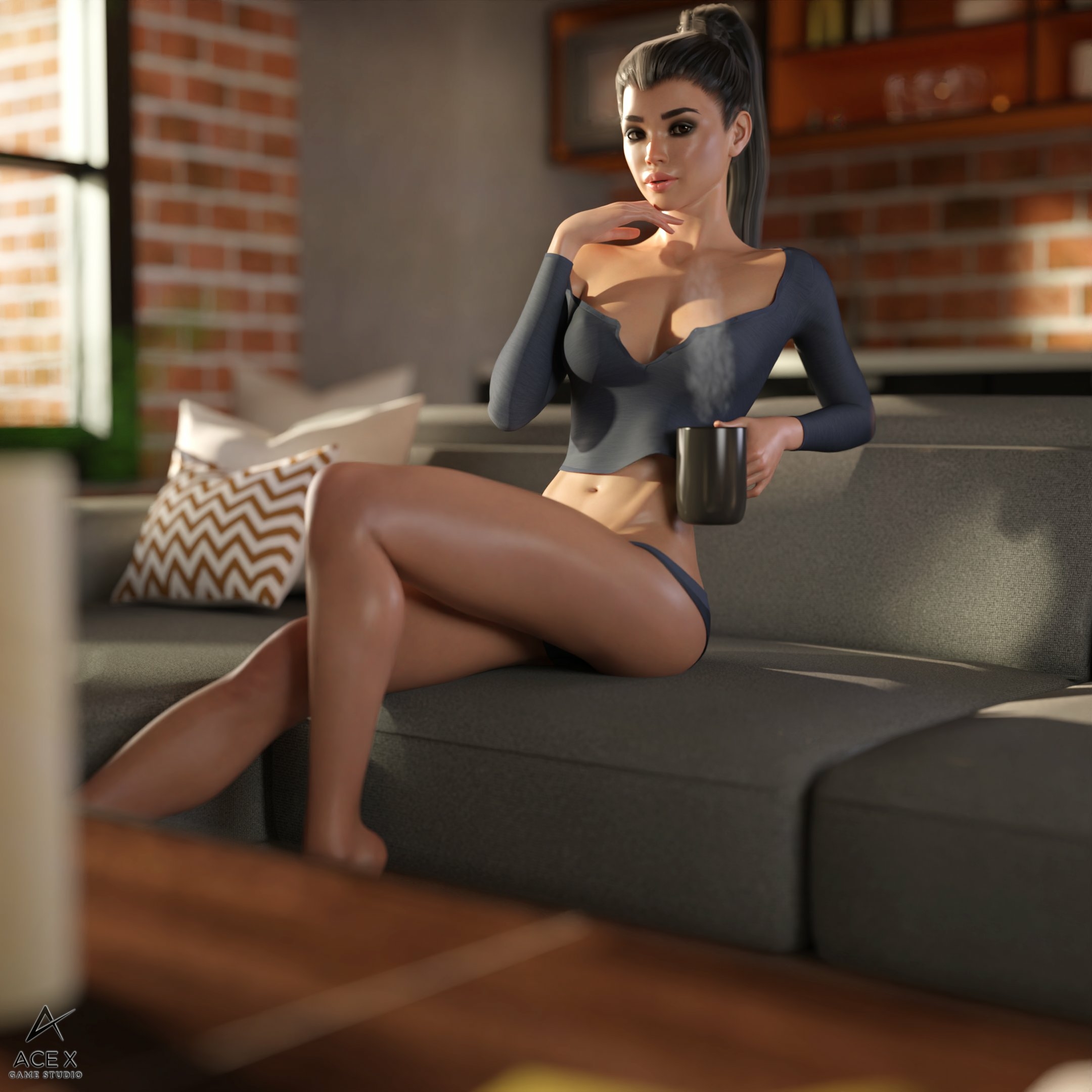 Good Morning! Acexgamestudio Bikini Lingerie Sfw Naked Sexy Natural Boobs Boobs Big boobs Horny 3d Porn