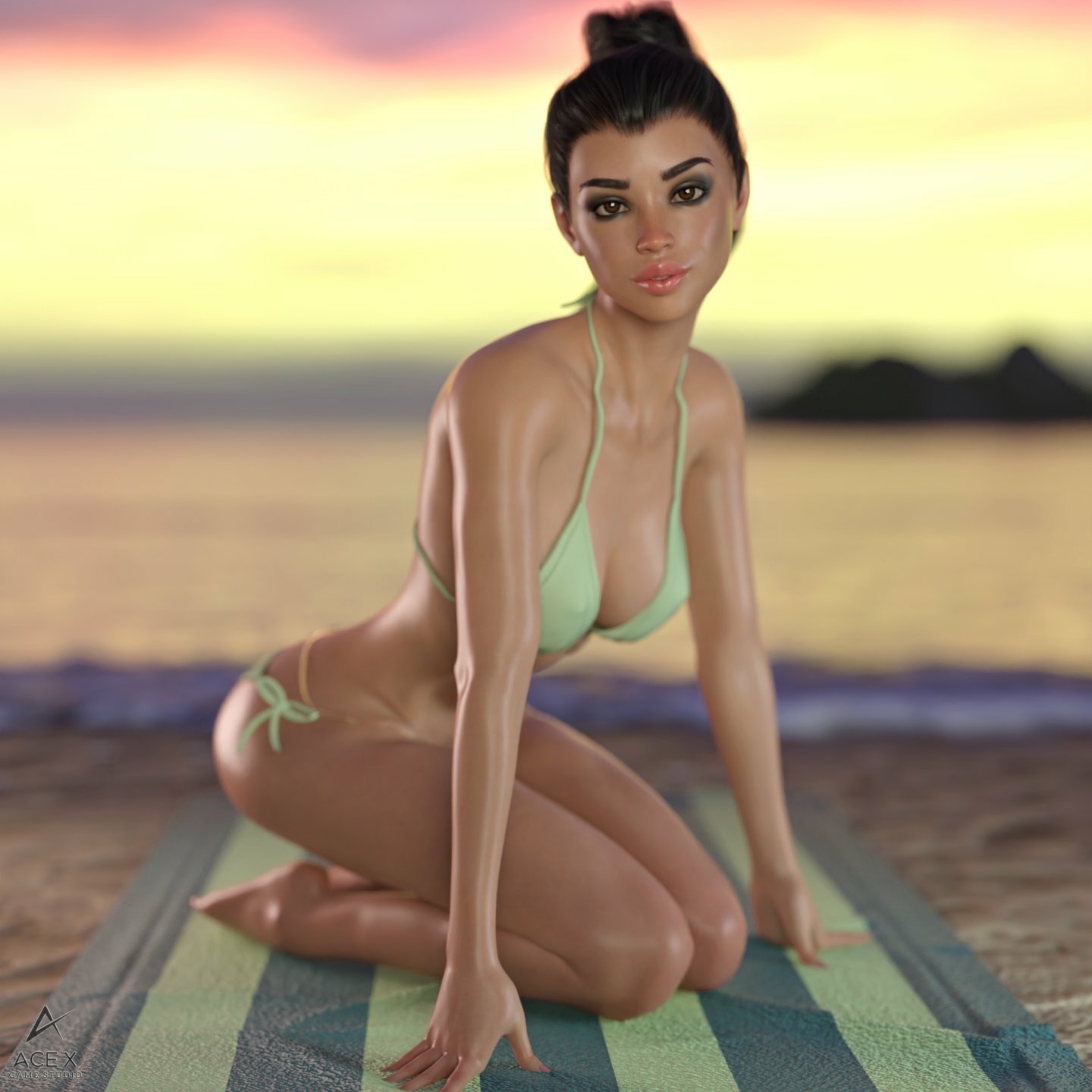 Beautiful sunset tonight! Acexgamestudio Front View Bikini Lingerie Sfw Naked Sexy Natural Boobs Boobs Big boobs Horny 3d Porn