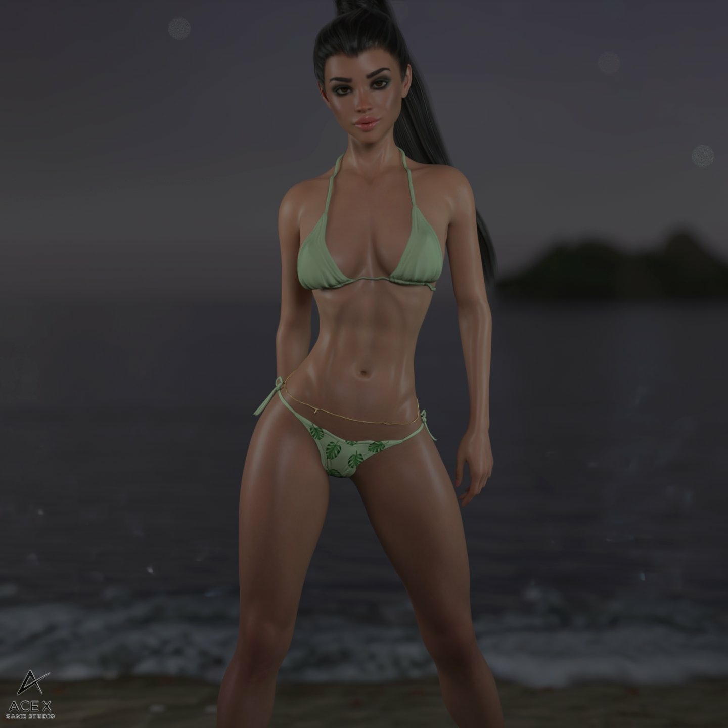 Sweet Dreams! Acexgamestudio Front View Bikini Lingerie Sfw Naked Sexy Natural Boobs Boobs Big boobs Horny 3d Porn