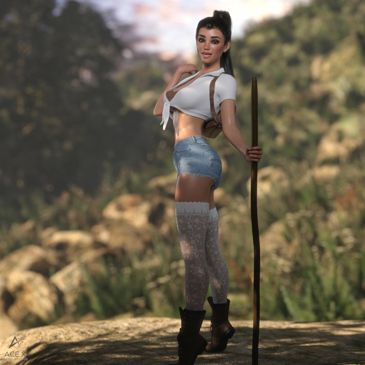 Vacation Day 2! Let s go for a hike! Acexgamestudio Sfw Naked Sexy Natural Boobs Boobs Big boobs Horny 3d Porn