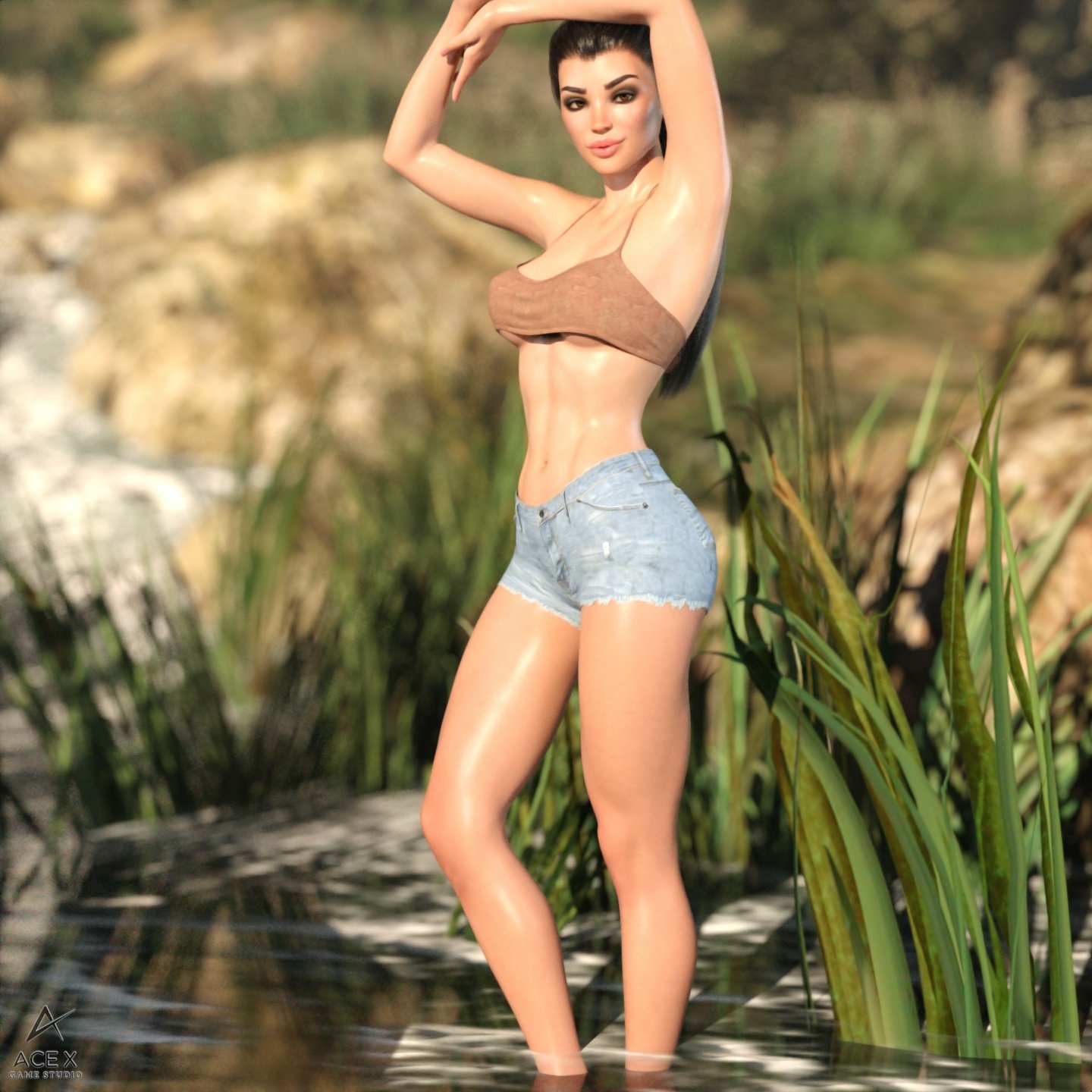 It s getting hot out! Need to cool off! Acexgamestudio Bikini Sfw Naked Sexy Natural Boobs Boobs Big boobs Horny 3d Porn