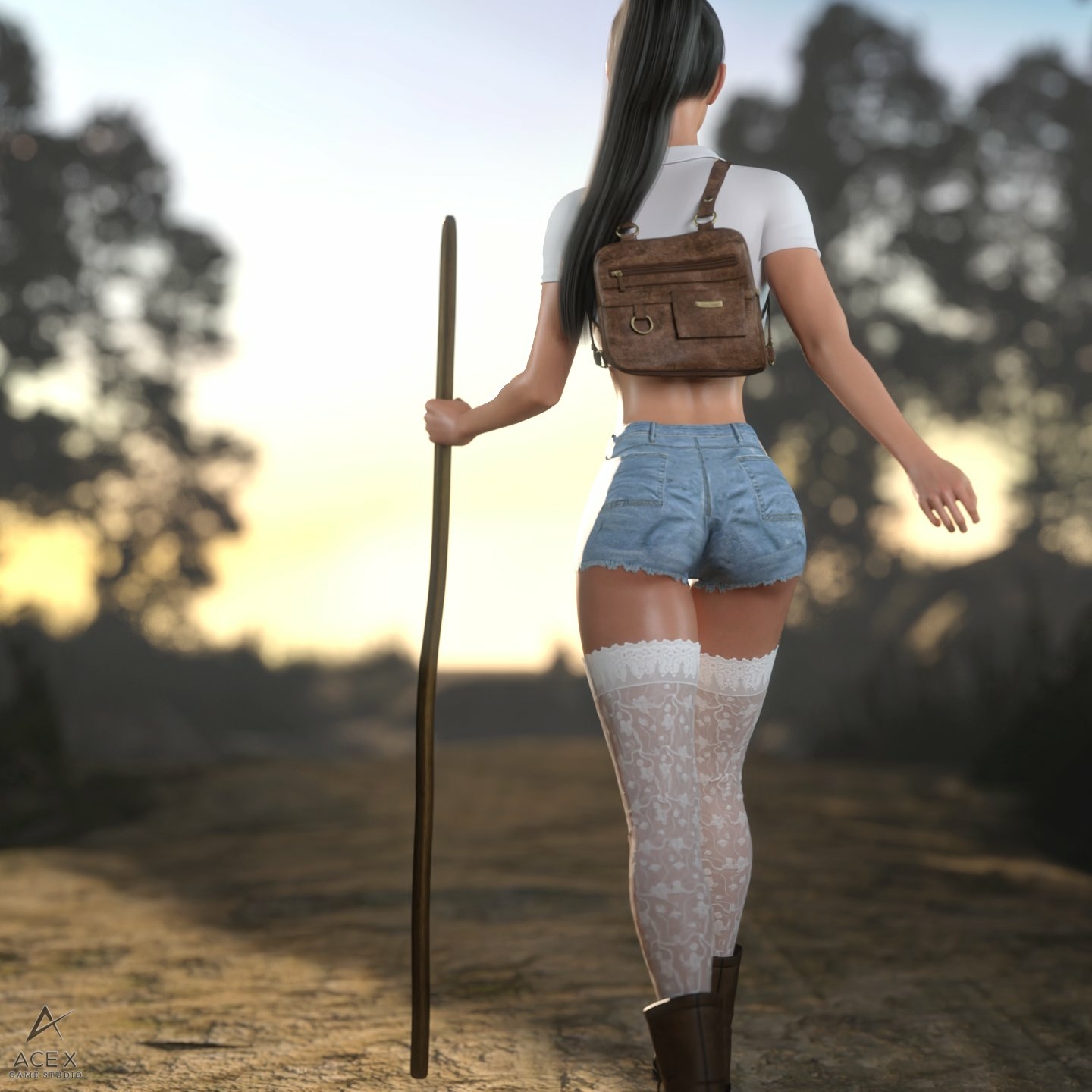Heading back now! Goodnight all! Acexgamestudio Back View Bikini Sfw Sexy Natural Boobs Boobs Big boobs Horny 3d Porn