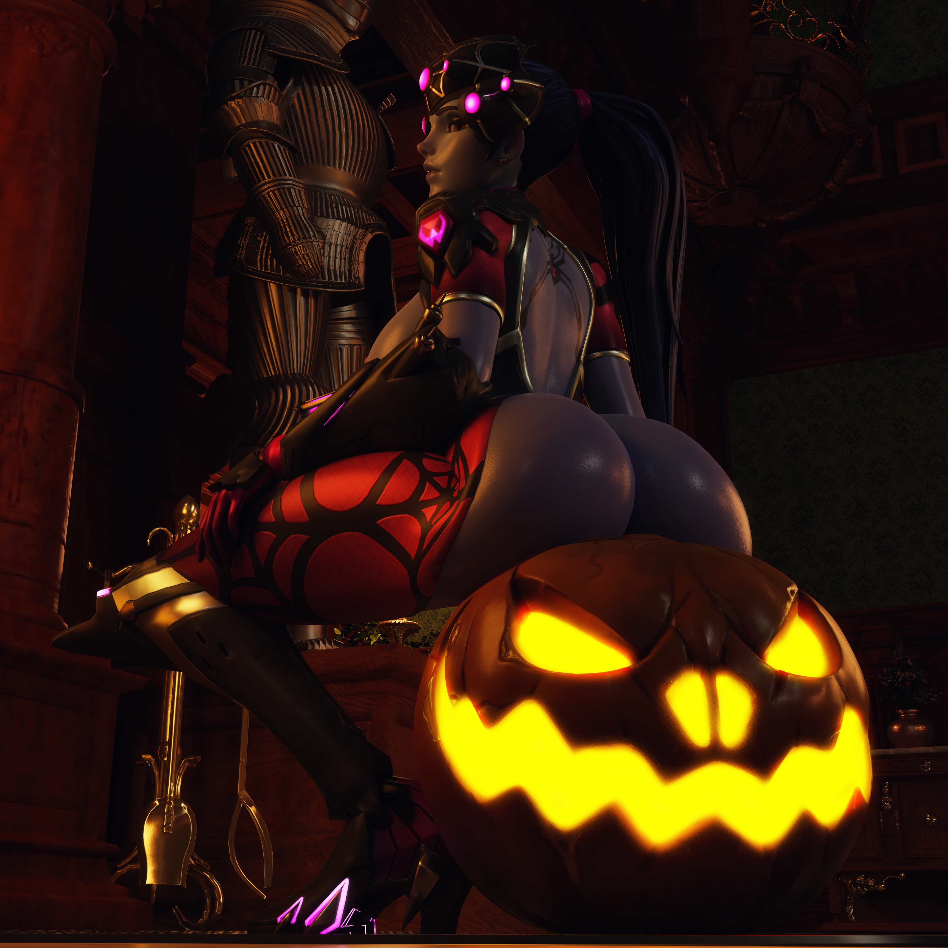 Happy Halloween!! Widowmaker Overwatch 3dnsfw Nsfw Big Tits Big Ass Halloween