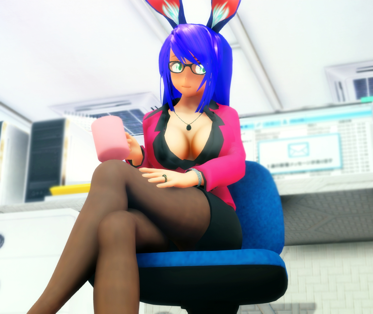 Office Worker Chie Calida Chie Abasto Office_lady Big Breasts Breasts Mmd Flashing Oral Sex Bukkake Cum Double Barrel Friendly Fire 6