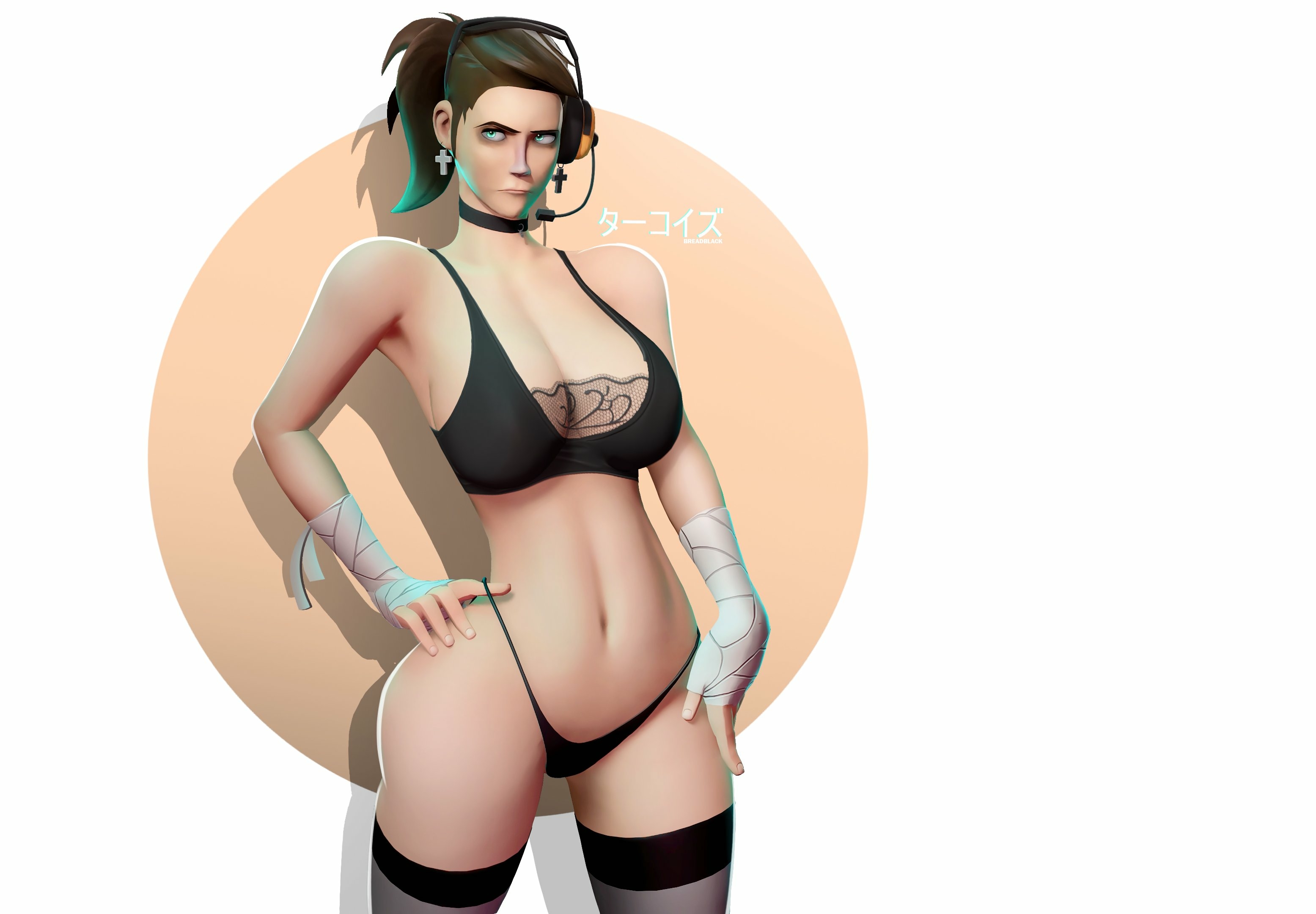 Turquoise.  Redesign of my Sona  Femscout Team Fortress 2 Lingerie Bikini Cute Sfw Sexy Hot Horny Face 3d Porn