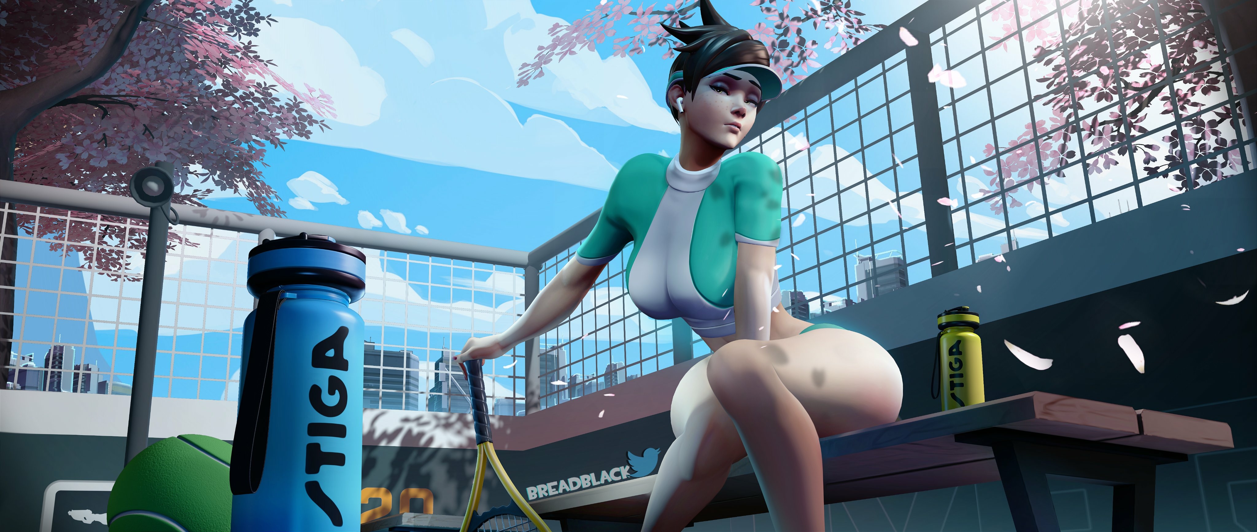 Time out! Tracer Overwatch Naked Cute Sexy Hot Horny Face Boobs Big boobs 3d Porn