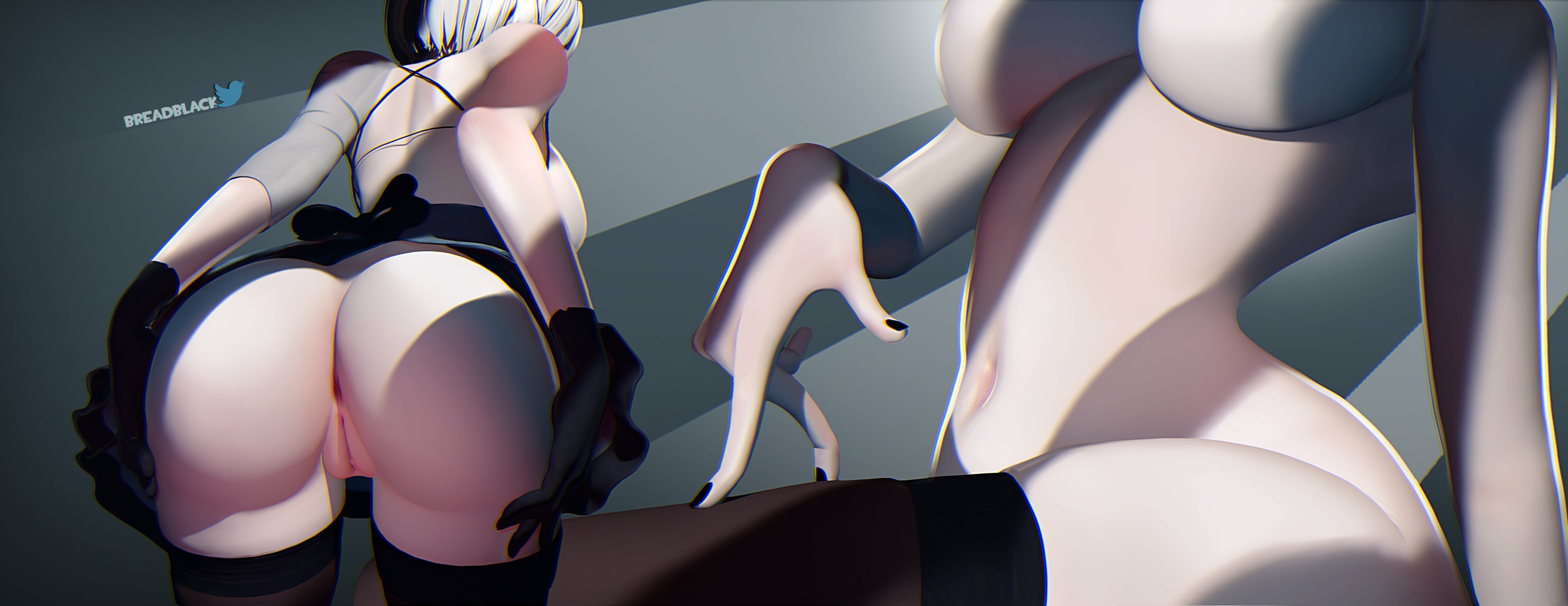 2B ass Yorha2b Nier Automata Anal Butt Butt Hole Back View Naked Cute Sexy Hot Horny Face Boobs Big boobs 3d Porn