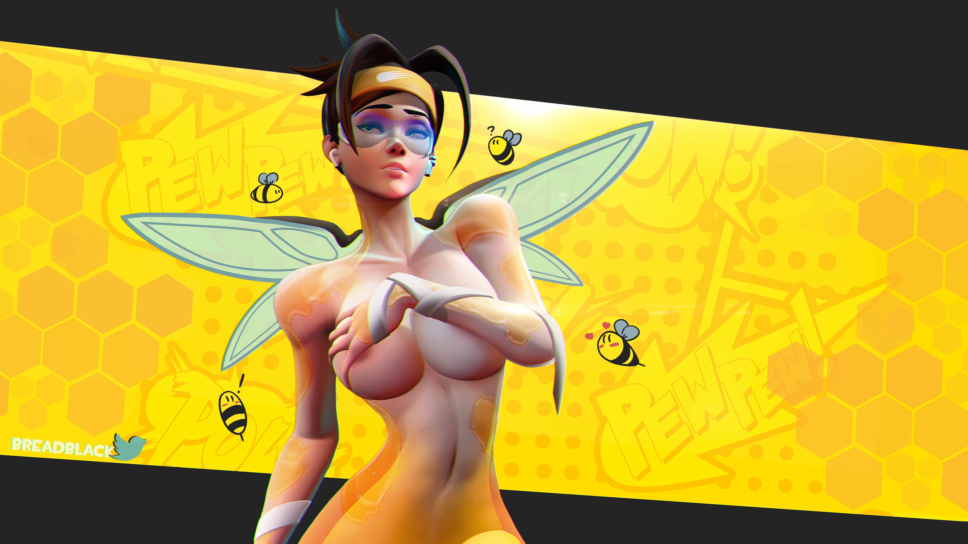 Queen-Bee Tracer Overwatch Cute Sexy Hot Horny Face Boobs Big boobs 3d Porn