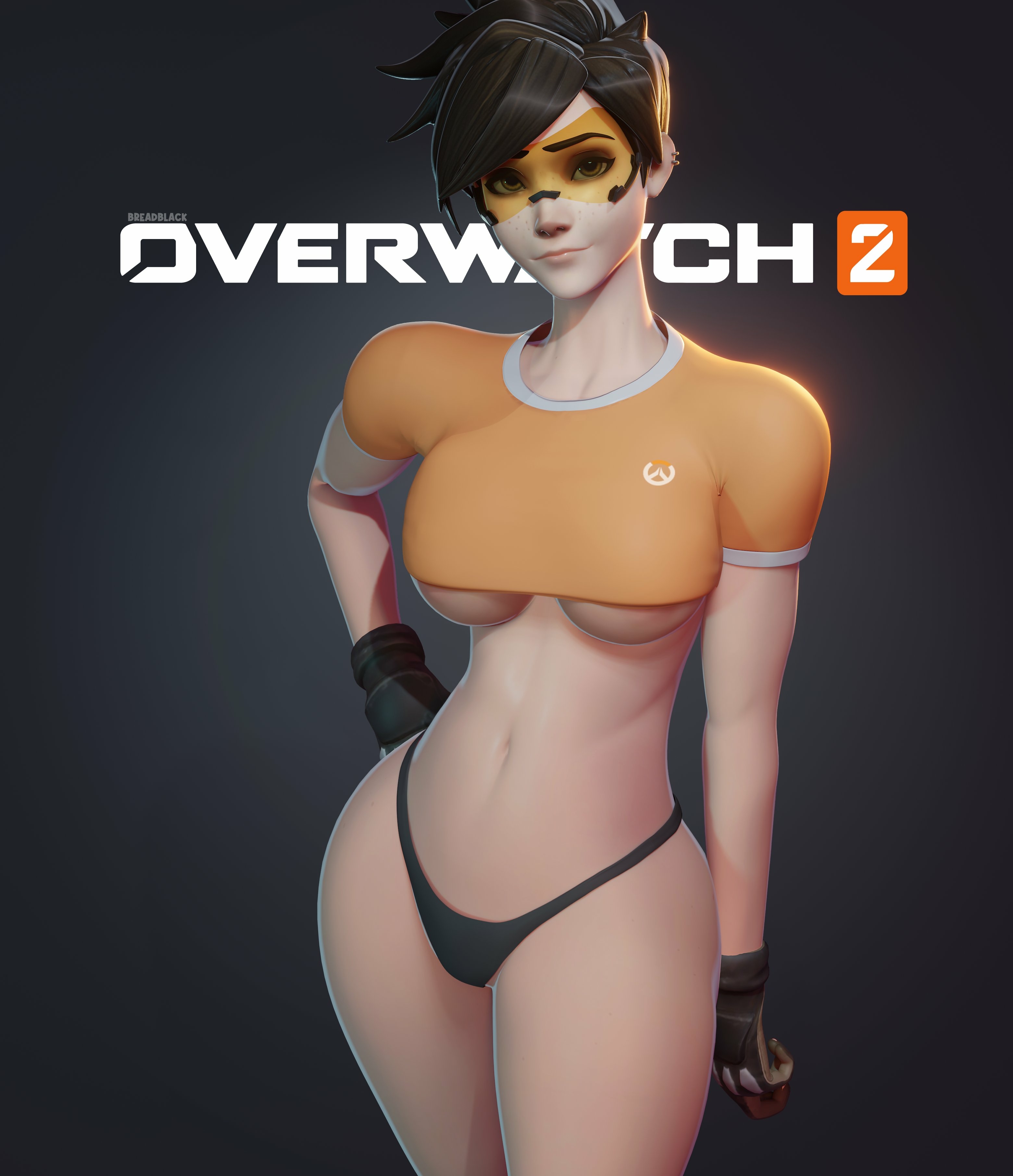 Congrats with release Overwatch 2! Tracer Overwatch Bikini Cute Sexy Hot Horny Face Boobs Big boobs 3d Porn
