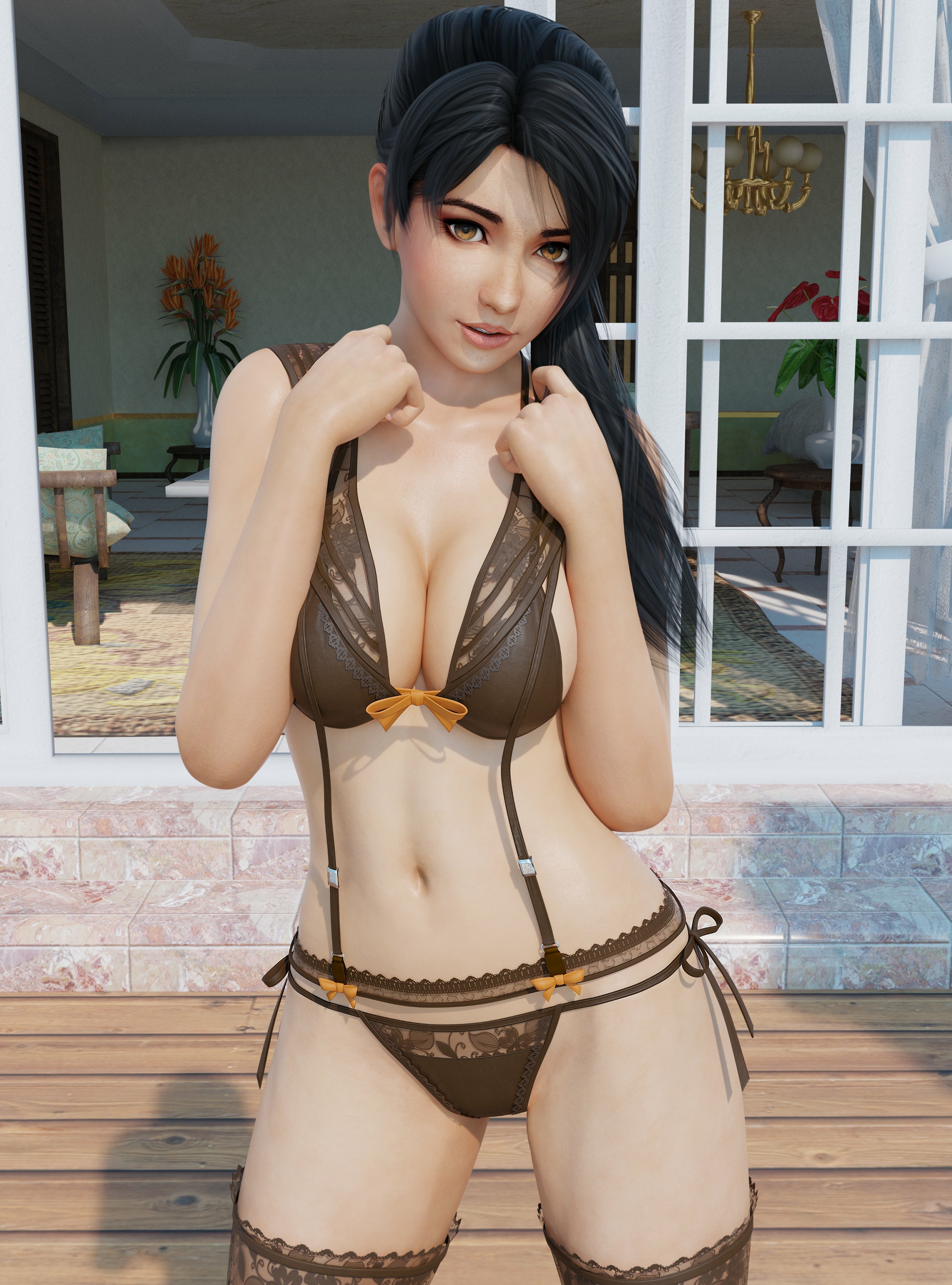 momiji Alt version in black  with 2 extra angles. Momiji Dead Or Alive Lingerie Ass Boobs Big boobs Sexy Horny Face Horny 3d Porn 2
