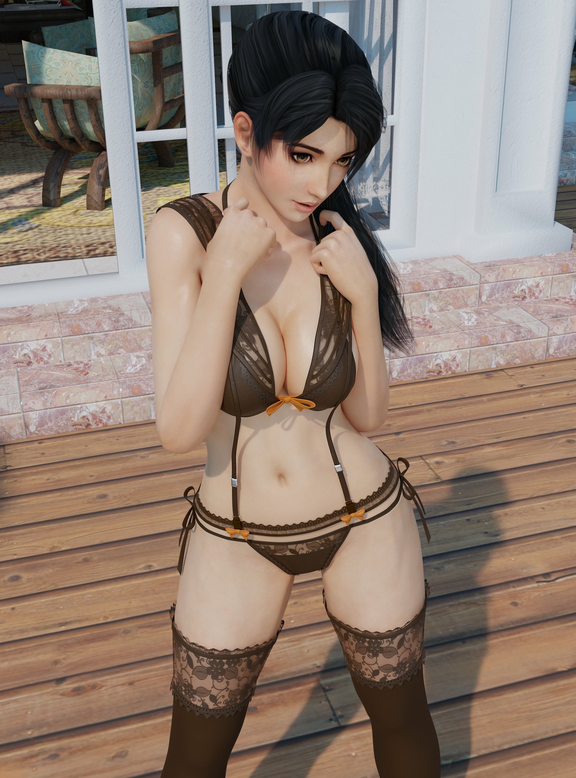 momiji Alt version in black  with 2 extra angles. Momiji Dead Or Alive Lingerie Ass Boobs Big boobs Sexy Horny Face Horny 3d Porn 3