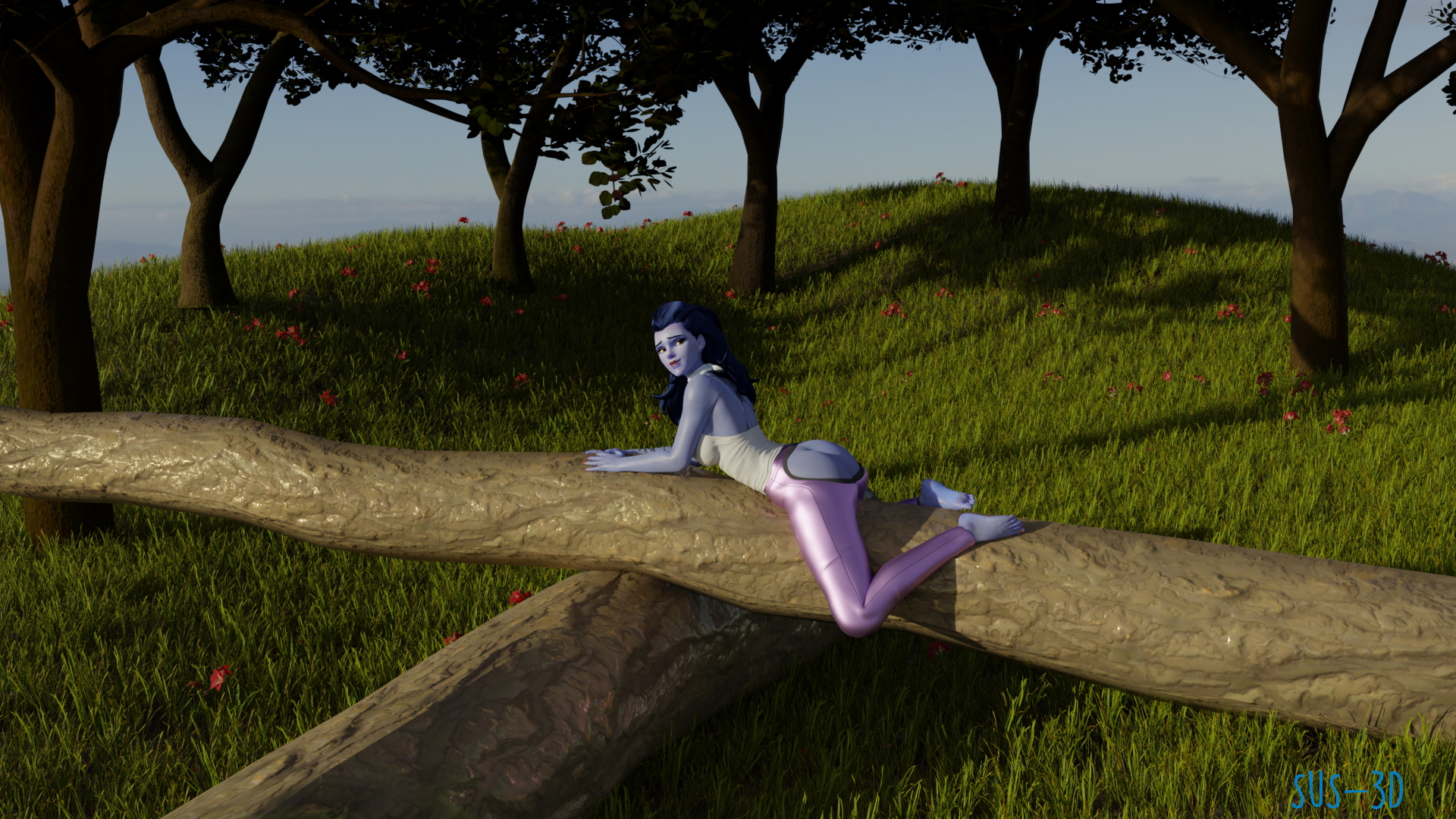 Widowmaker in the woods multipe outfits Widowmaker Overwatch Sexy Naked Solo Clothing Outfit Videogame Game 2