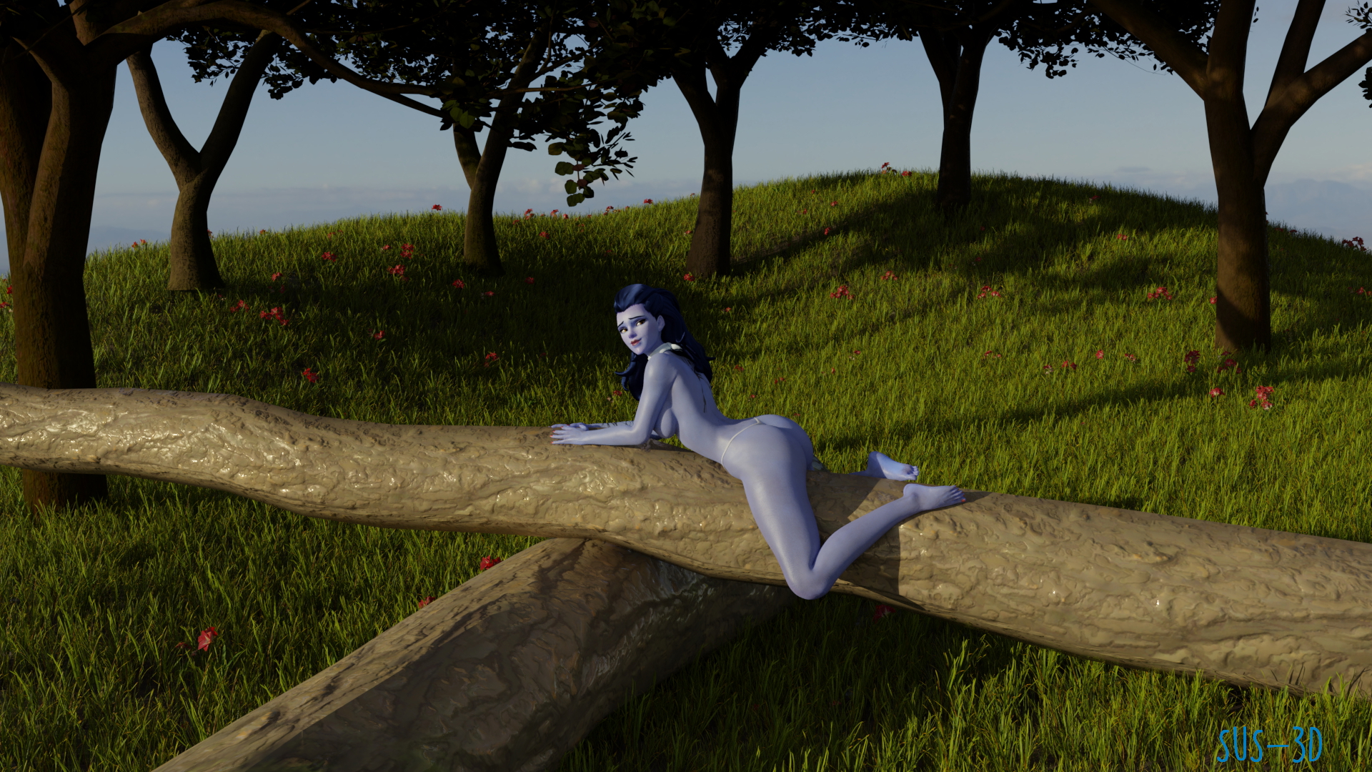 Widowmaker in the woods multipe outfits Widowmaker Overwatch Sexy Naked Solo Clothing Outfit Videogame Game 4