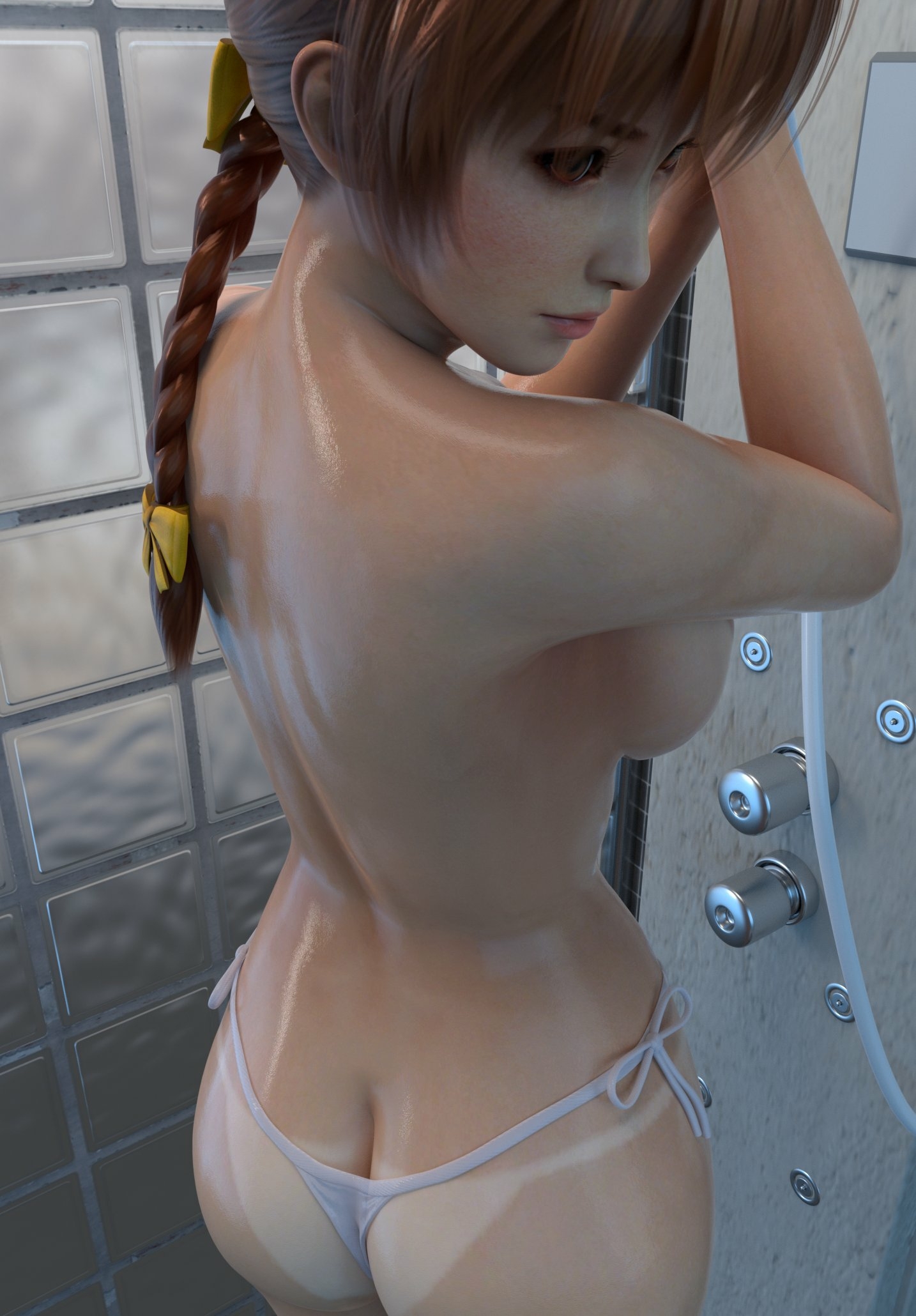 Oh yes  I am enjoying this view. Kasumi Dead Or Alive Bikini Lingerie Ass Boobs Natural Boobs Horny Face Horny Sexy 3d Porn 3