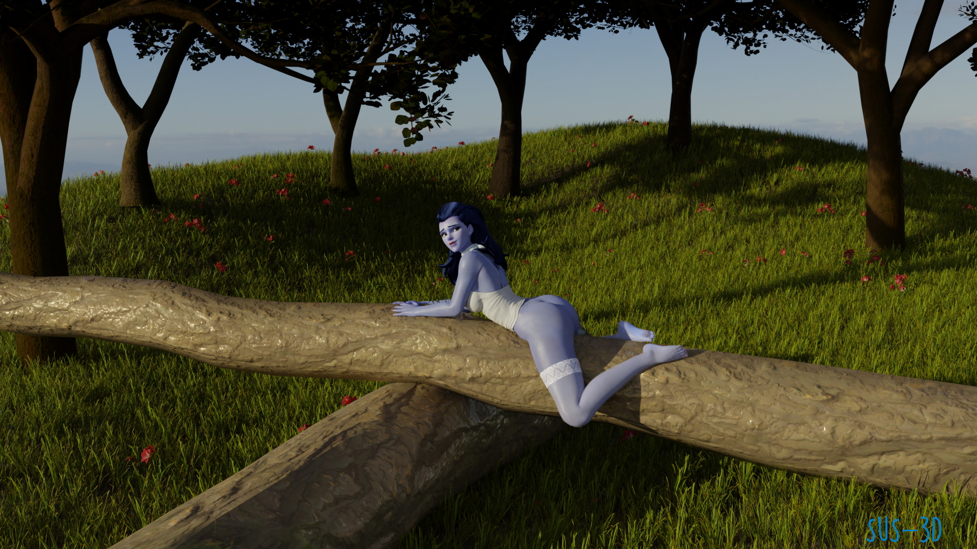 Widowmaker in the woods multipe outfits Widowmaker Overwatch Sexy Naked Solo Clothing Outfit Videogame Game 6