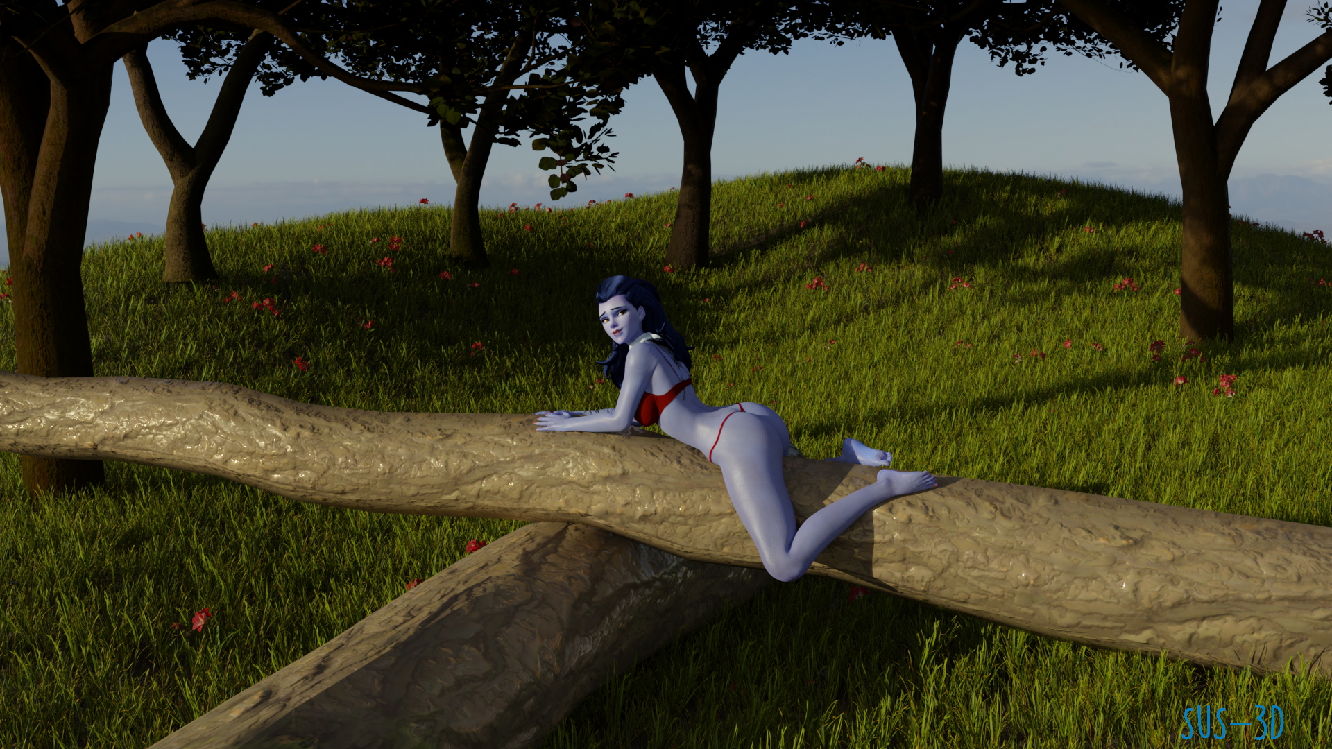 Widowmaker in the woods multipe outfits Widowmaker Overwatch Sexy Naked Solo Clothing Outfit Videogame Game 8