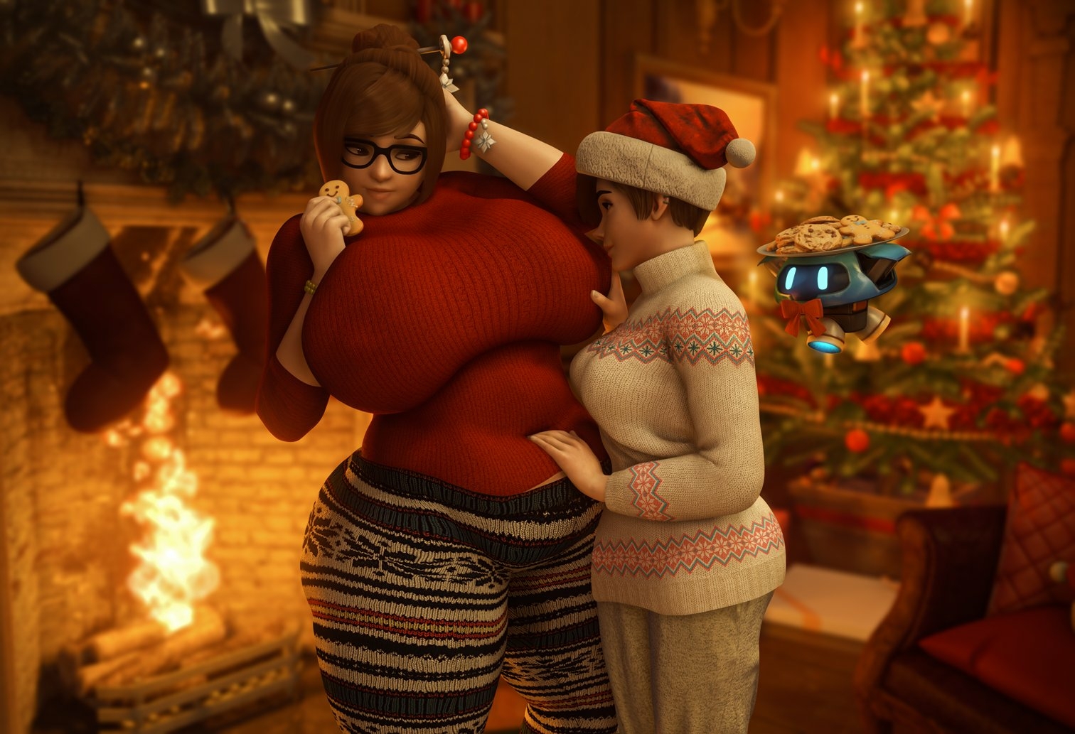 Not been much of a festive year... Regardless  have some festive Mei! And a very chonk Mei with the mommy milkers at tha Mei (Overwatch) Overwatch Sfw Ass Sexy Horny Face Boobs Big boobs Perfect Body Nipples 3d Porn