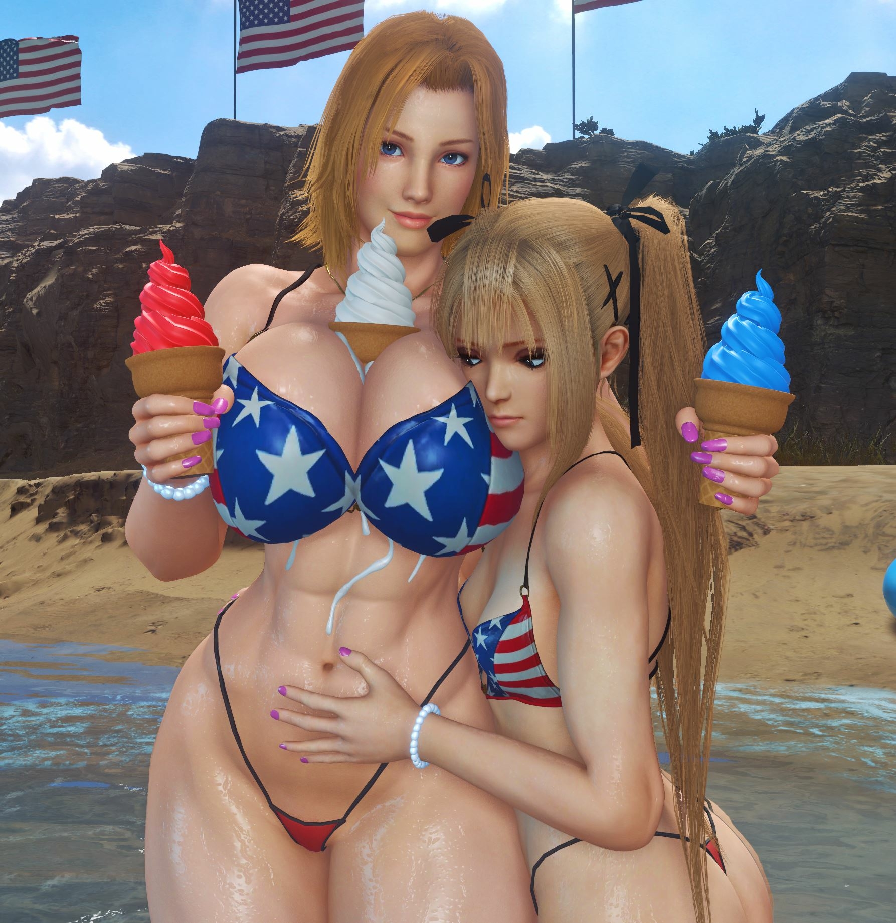 Anyway  have some red  white and blue with the best DoA girl Tina Armstrong Dead Or Alive Big Ass Boobs Big boobs Big Tits Naked Bikini Pussy 3d Porn Sexy
