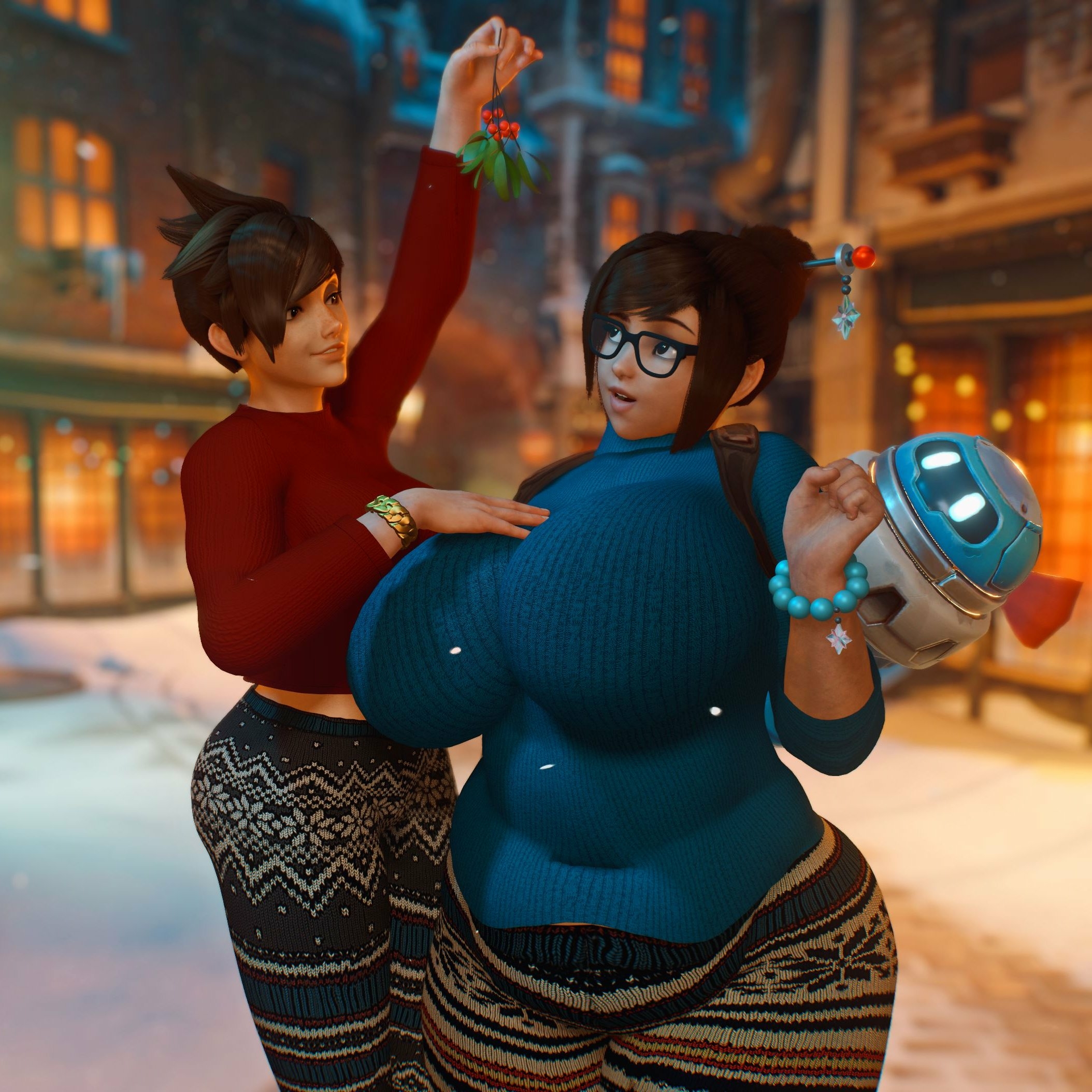 Anyways  hope you all have a Meirry Christmas  a happy holdays  all that jazz! Mei (Overwatch) Tracer Overwatch Big boobs Boobs Ass Big Ass Big Breasts 3d Porn