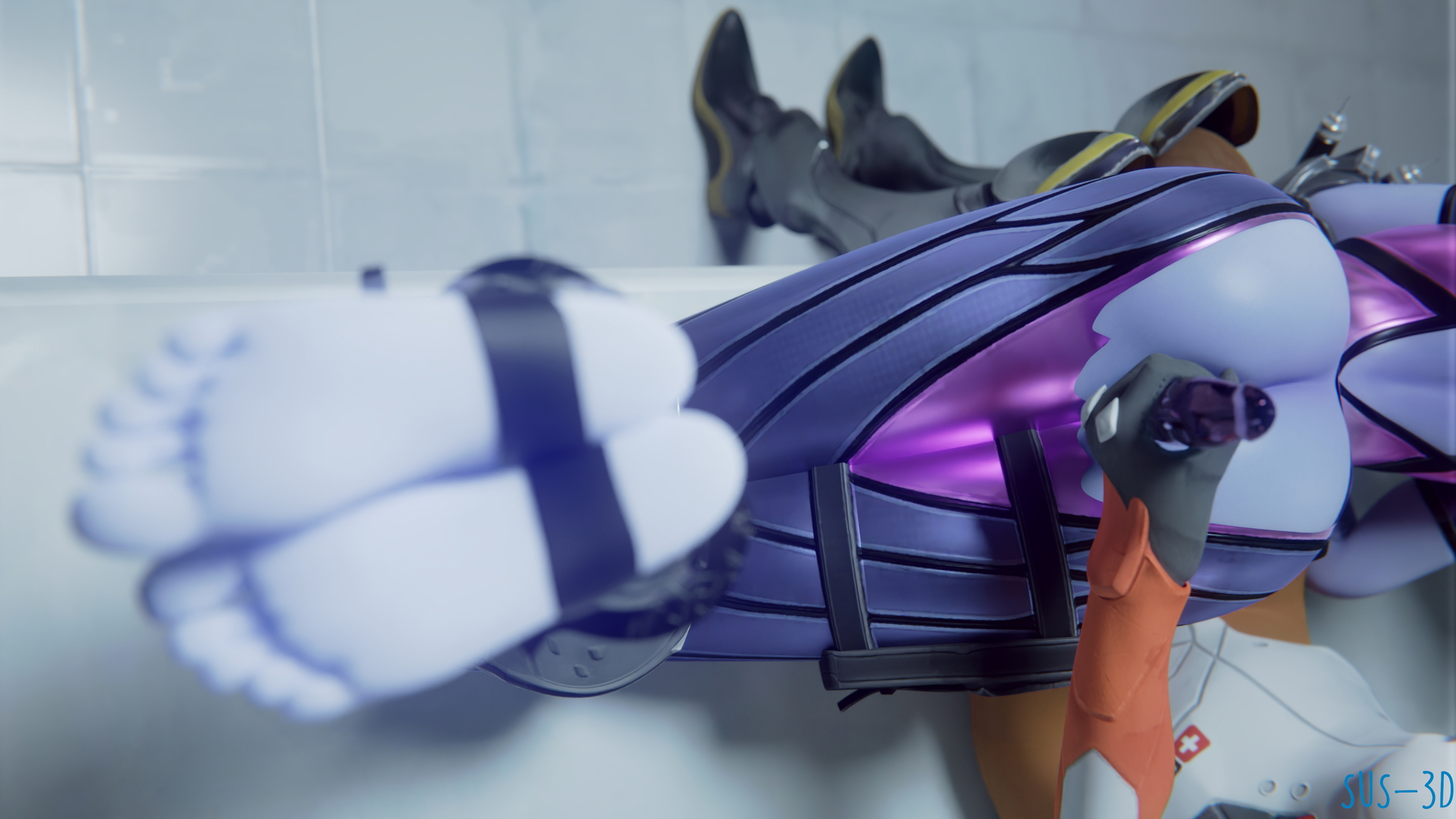 Widowmaker Chained and fucked by Mercy Dildo Overwatch 3D Porn Mercy Widowmaker Overwatch Dildo Sex Toy Lesbian Anal Chained Bondage Sex Rule34 3d Porn Feet 5