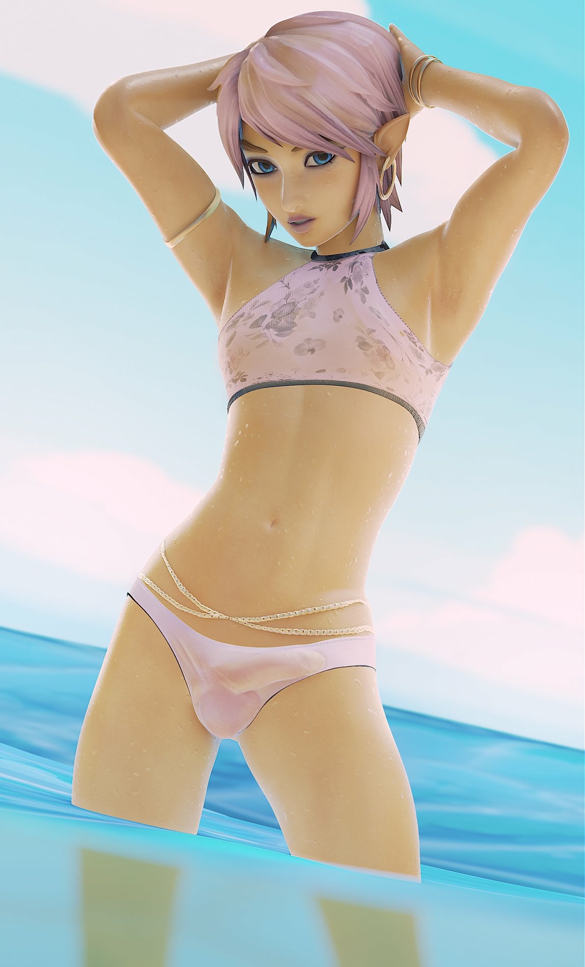 link in bikini Link Legend Of Zelda Lingerie Panties Ass Sexy Horny Face 3d Porn