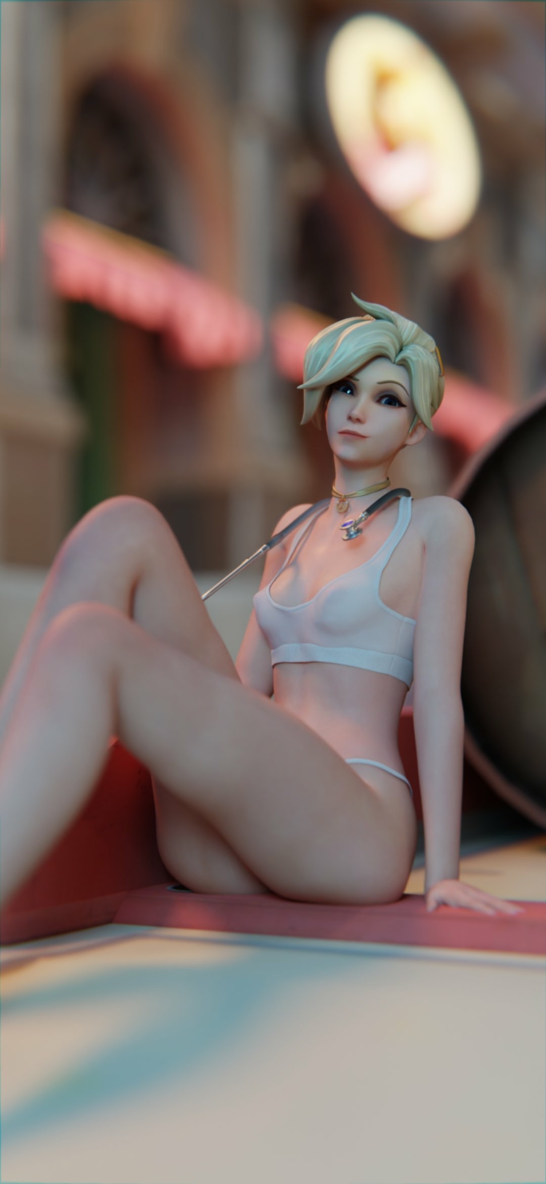 Maybe now someone will help Mercy with pushing the payload >3 Mercy Overwatch Back View Ass Sexy Horny Face Bikini Lingerie Boobs Sfw 3d Porn 2