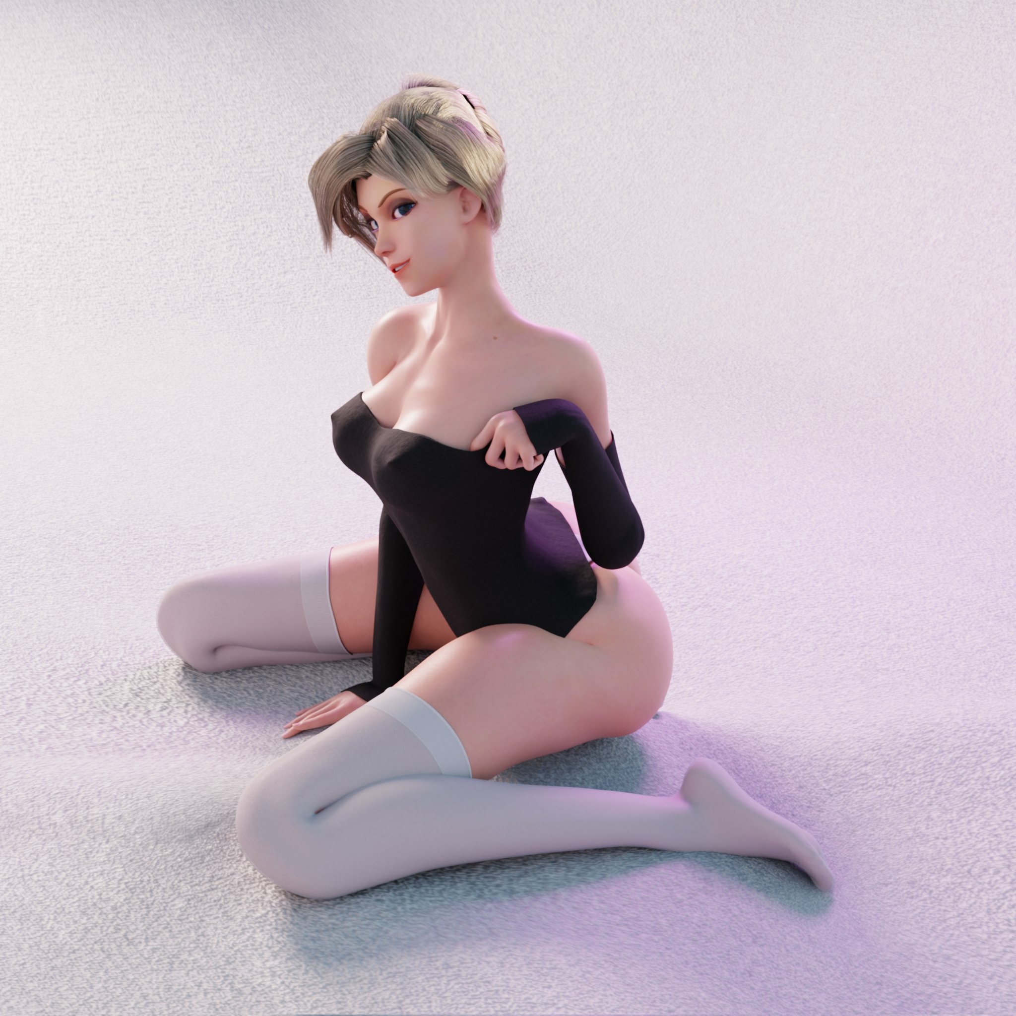 mercy in sitting pose Mercy Overwatch Ass Nsfw Naked Boobs Sexy Horny Face Lingerie 3d Porn