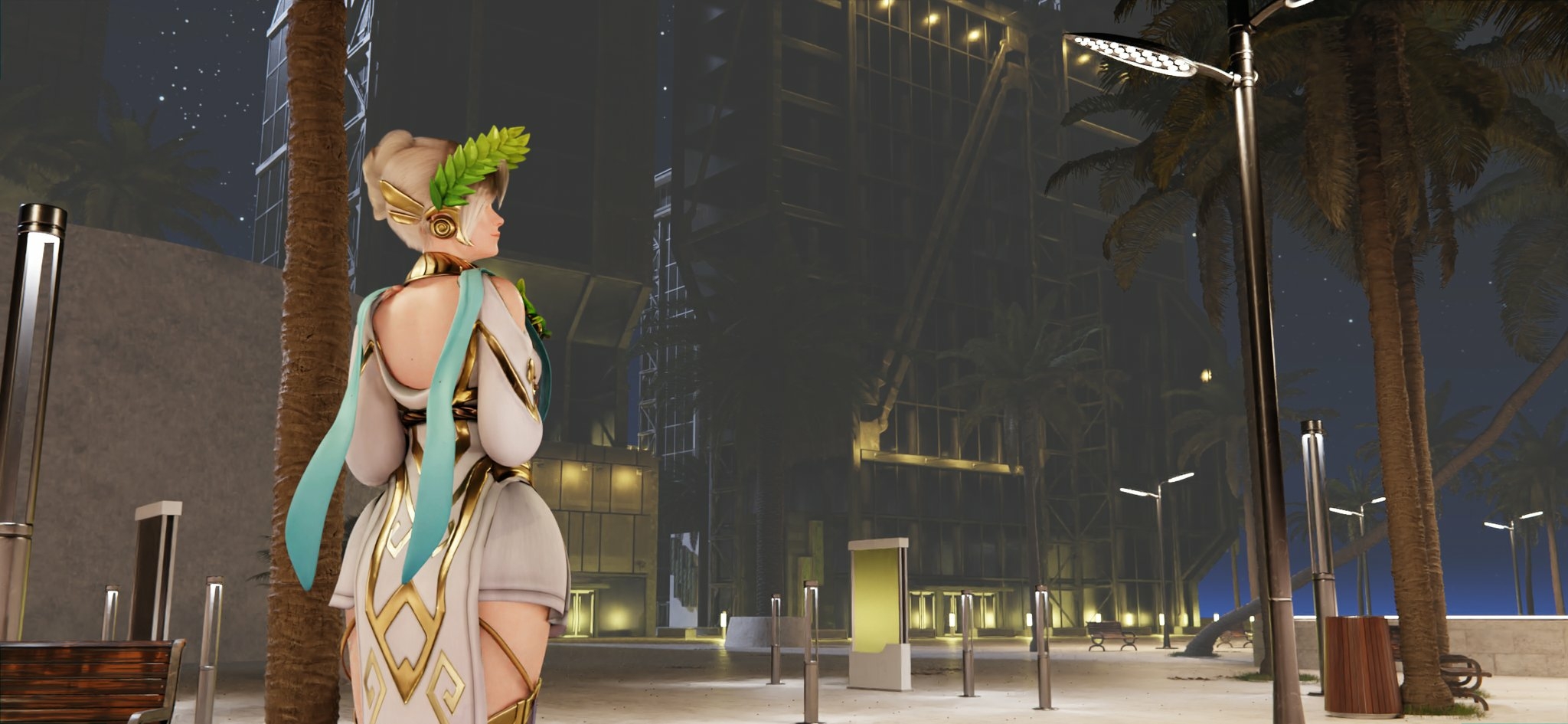 I m back^^ Mercy Overwatch Back View Ass Boobs Sexy Horny Face Lingerie 3d Porn